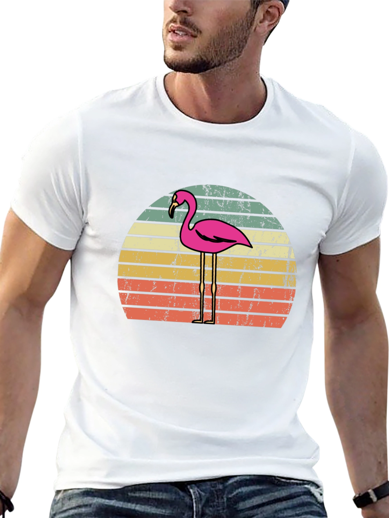 Retro Flamingo Sunset T-Shirt