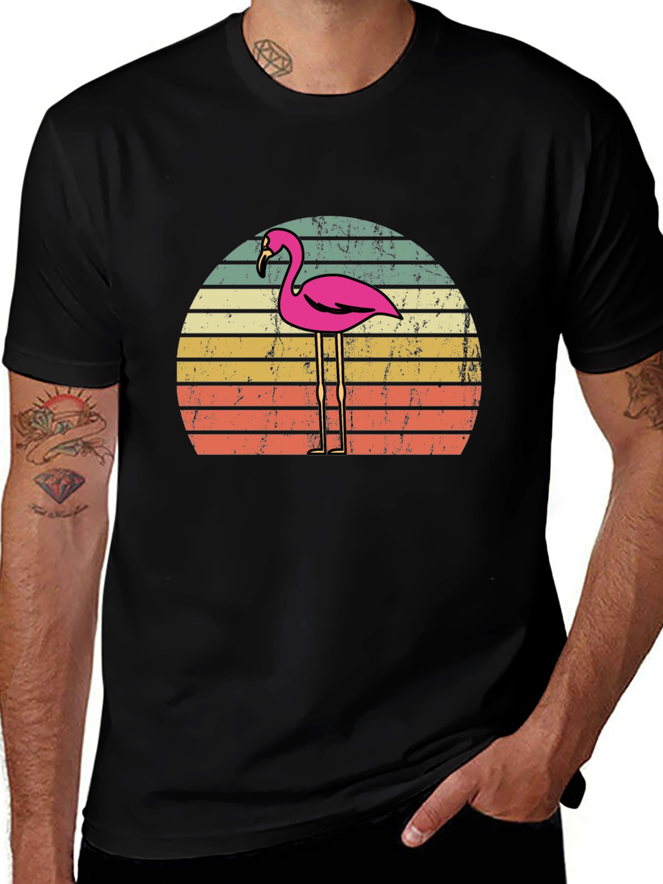 Retro Flamingo Sunset T-Shirt