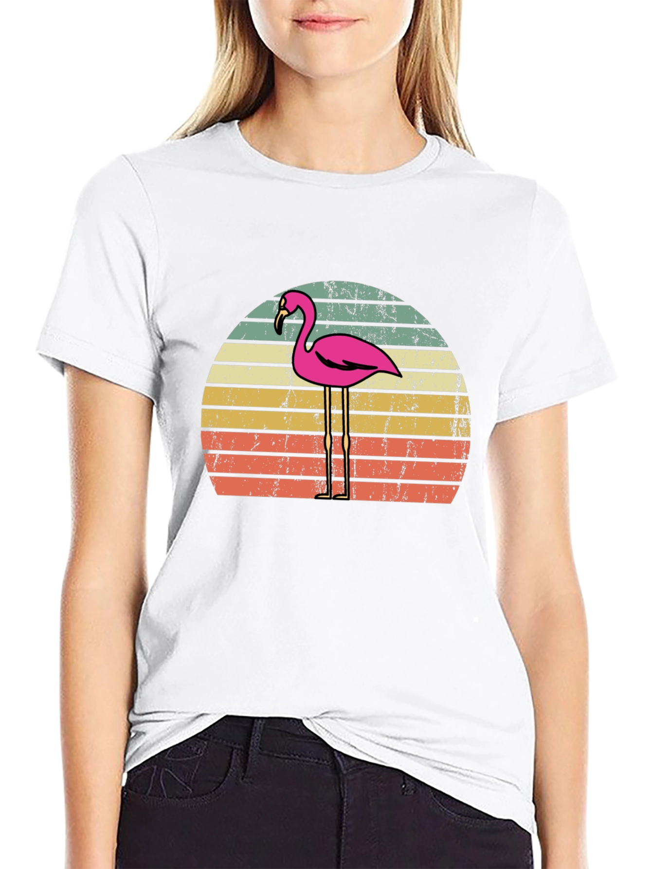 Retro Flamingo Sunset T-Shirt
