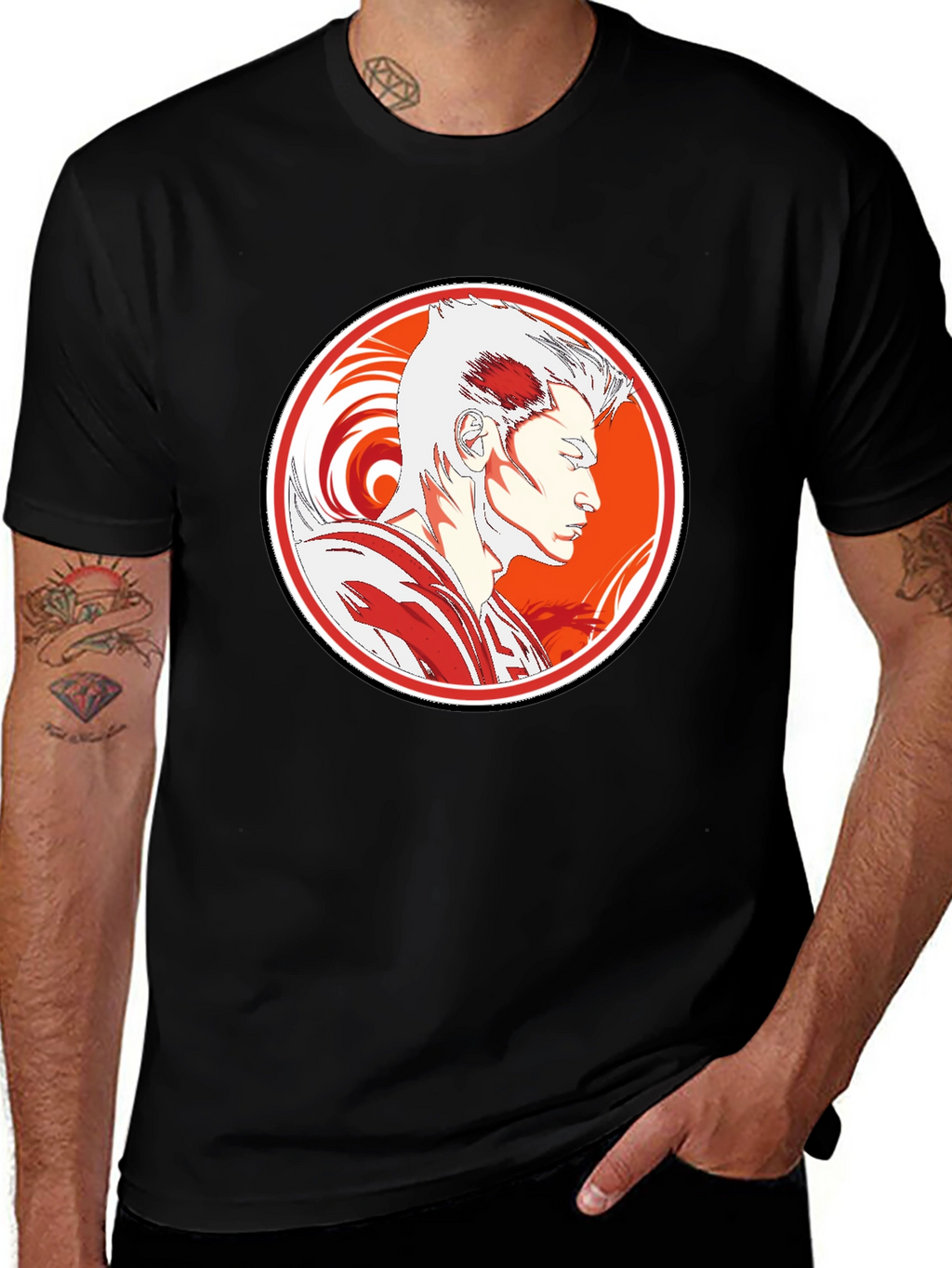 Anime Graphic Tee - Stylish Black T-Shirt