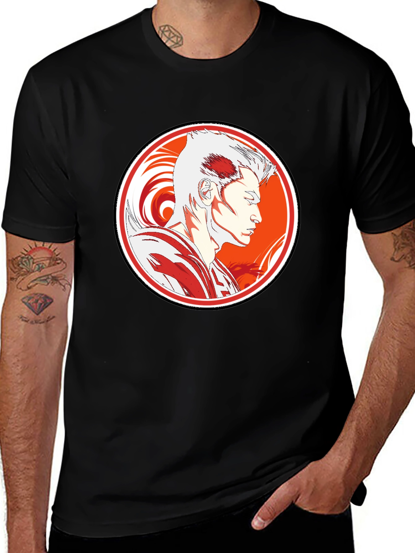 Anime Graphic Tee - Stylish Black T-Shirt