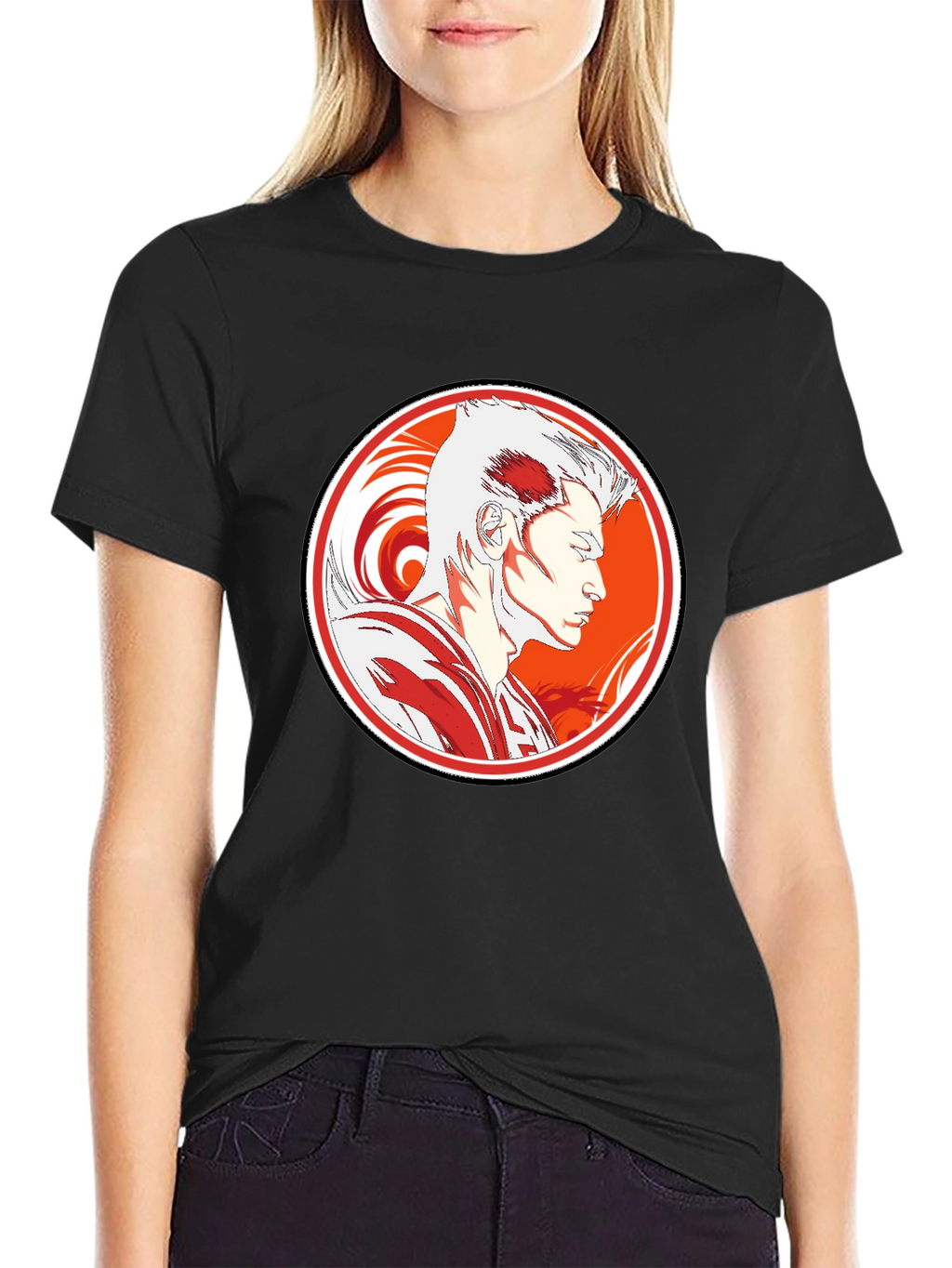Anime Graphic Tee - Stylish Black T-Shirt