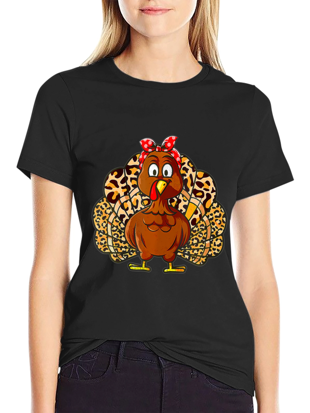 Turkey Bandana Animal Print Thanksgiving T-Shirt
