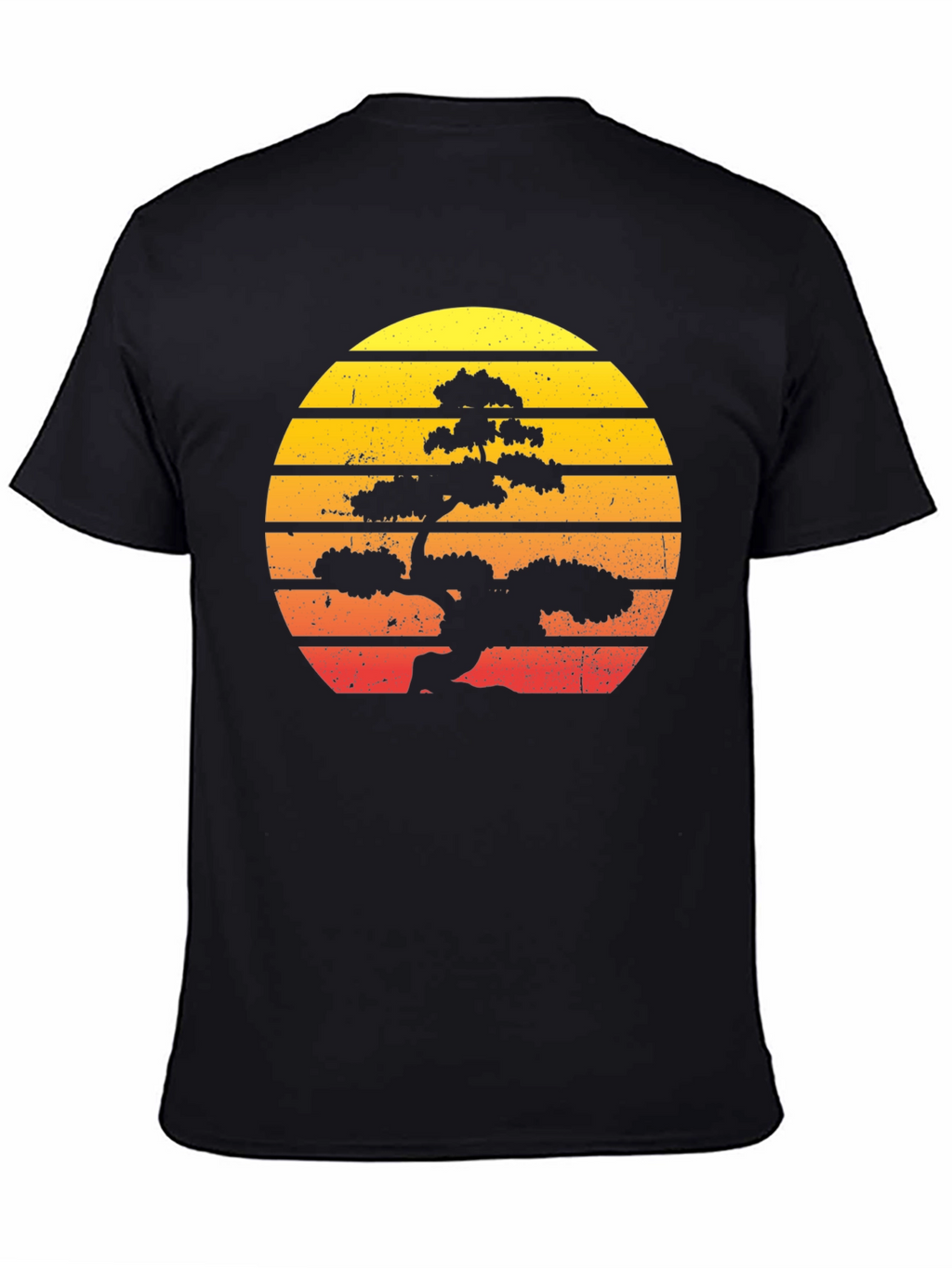 Bonsai Sunset Graphic Tee - Retro Style