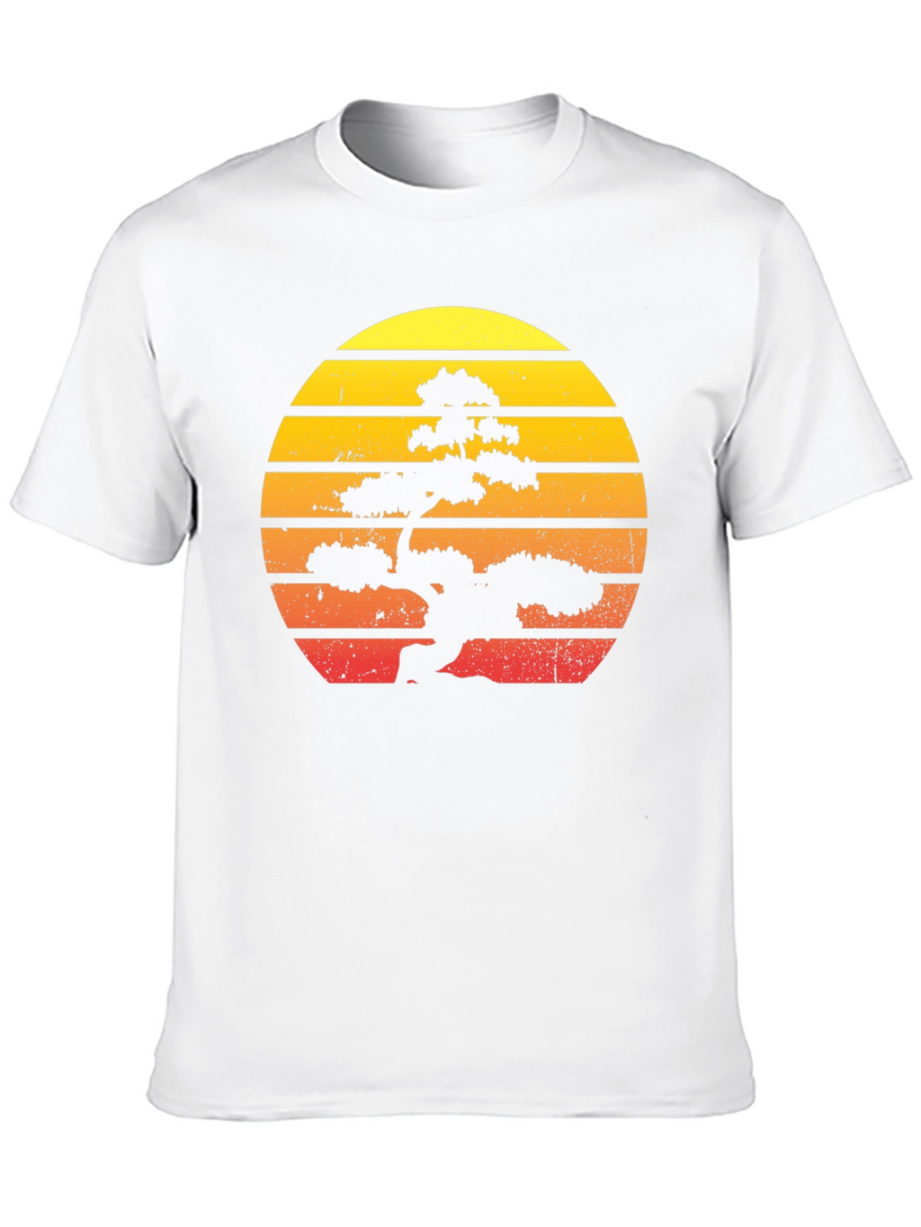 Bonsai Sunset Graphic Tee - Retro Style