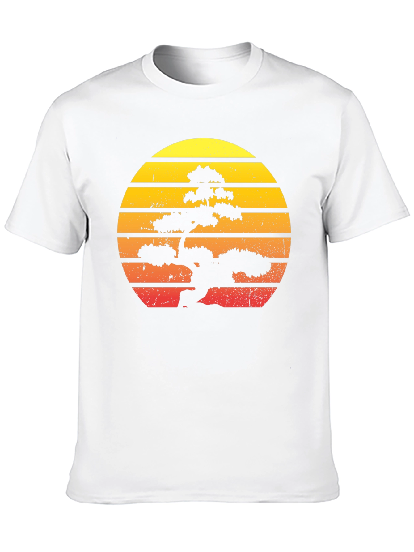 Bonsai Sunset Graphic Tee - Retro Style