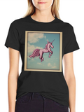 Unicorn in the Sky Black T-Shirt