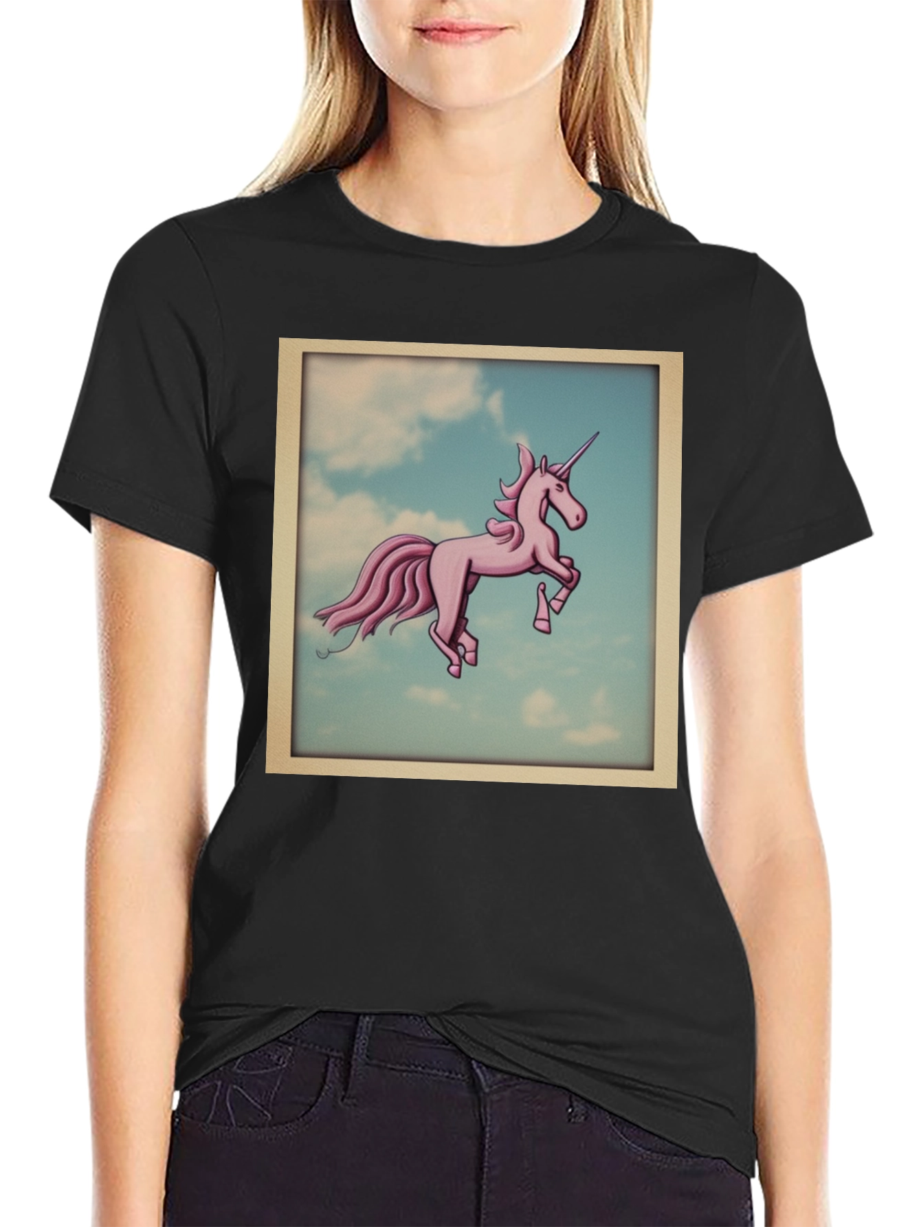 Unicorn in the Sky Black T-Shirt
