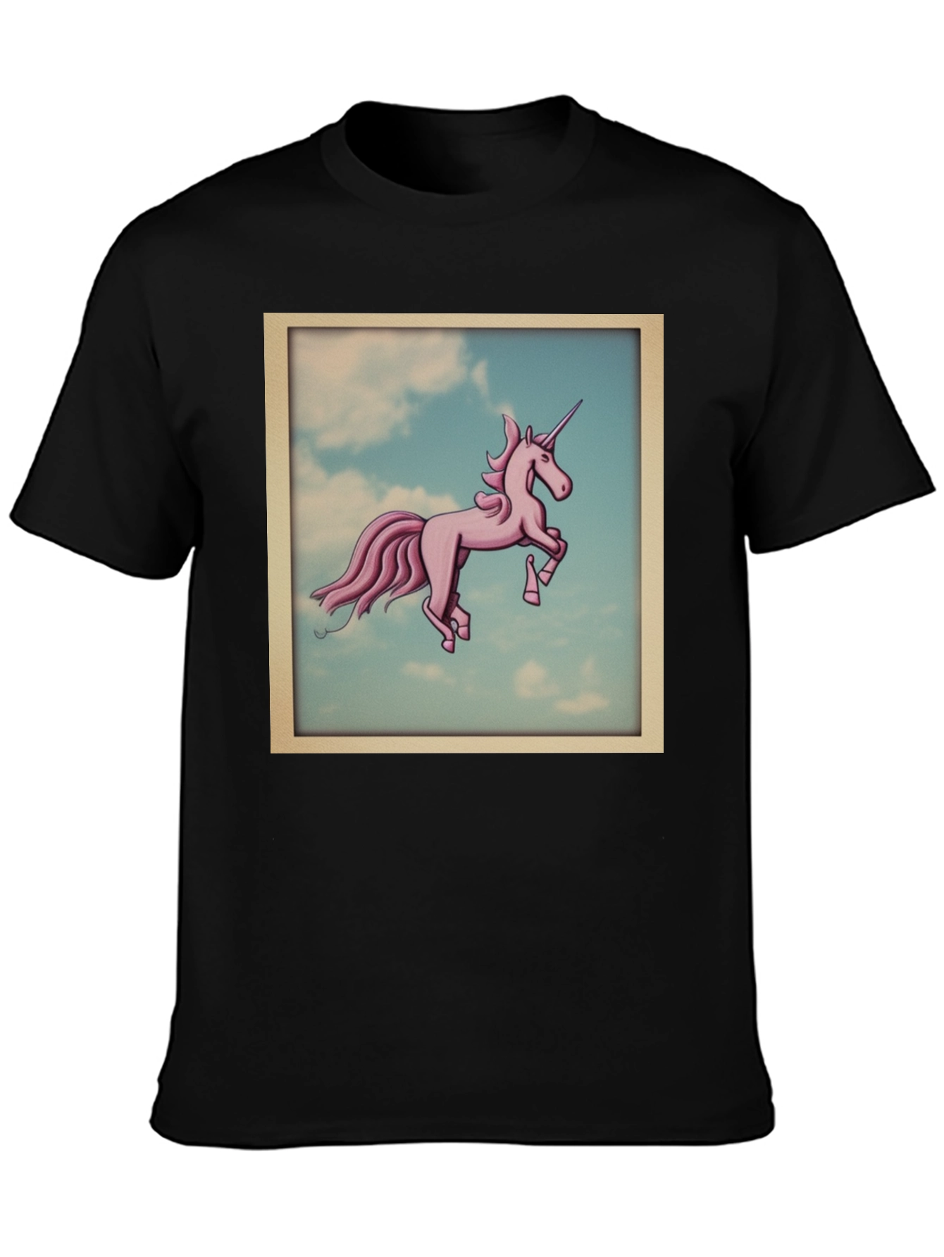 Unicorn in the Sky Black T-Shirt