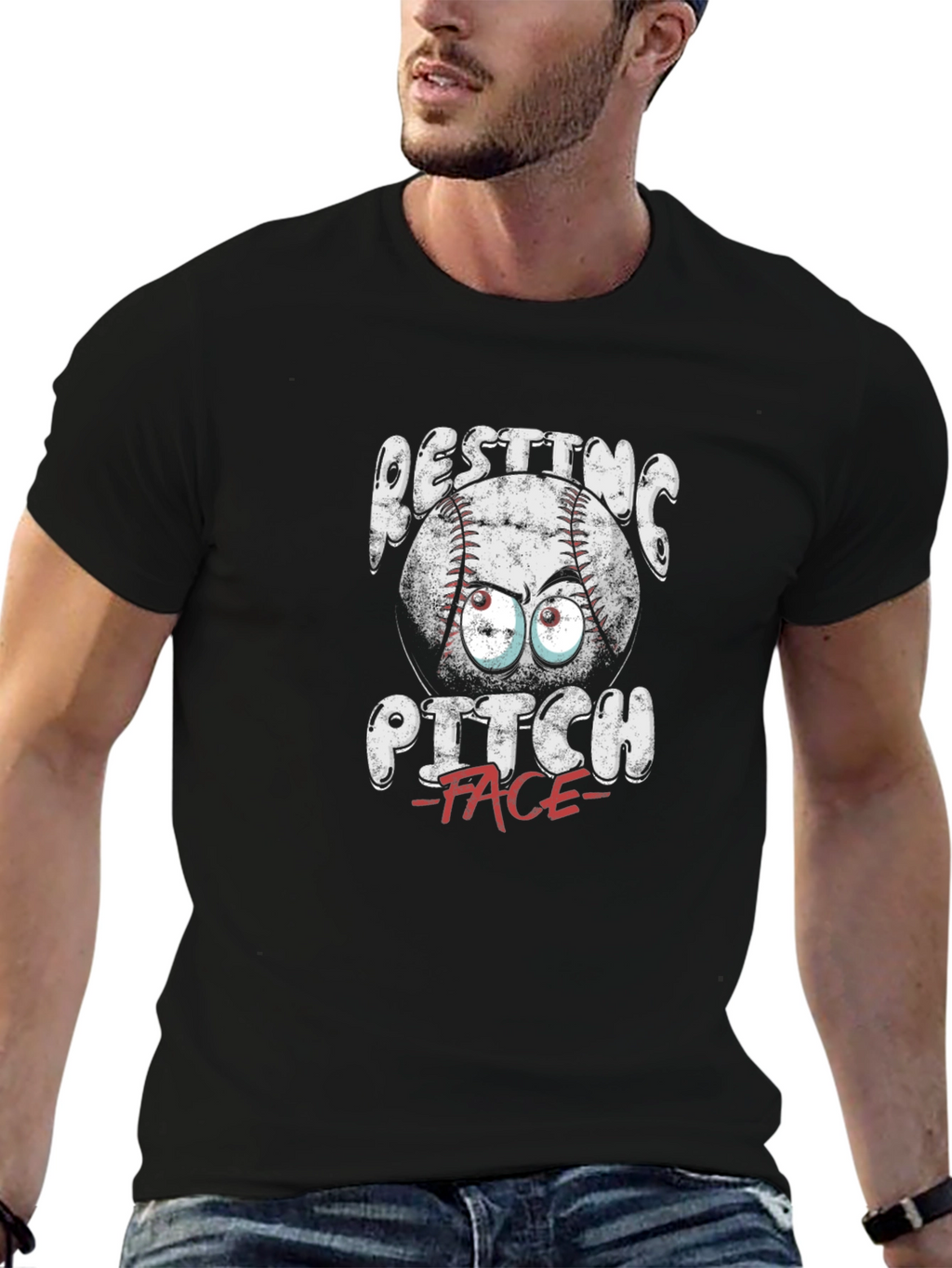 Resting Pitch Face Funny Baseball T-Shirt