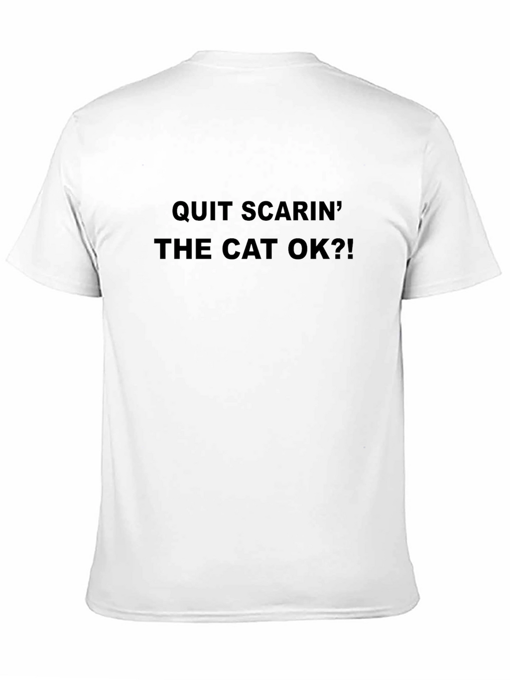 Quit Scarin the Cat OK?! Novelty Graphic Tee