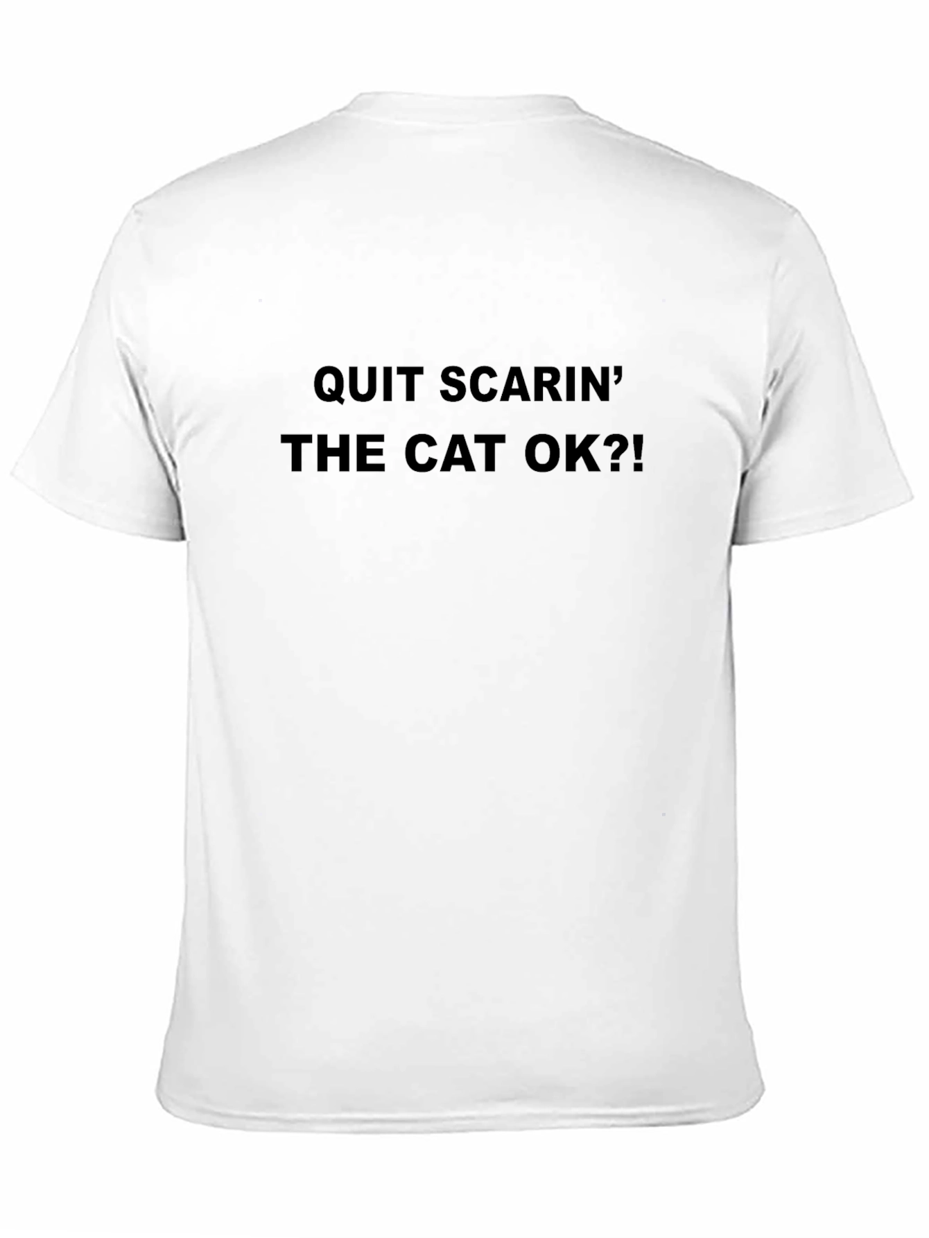 Quit Scarin the Cat OK?! Novelty Graphic Tee