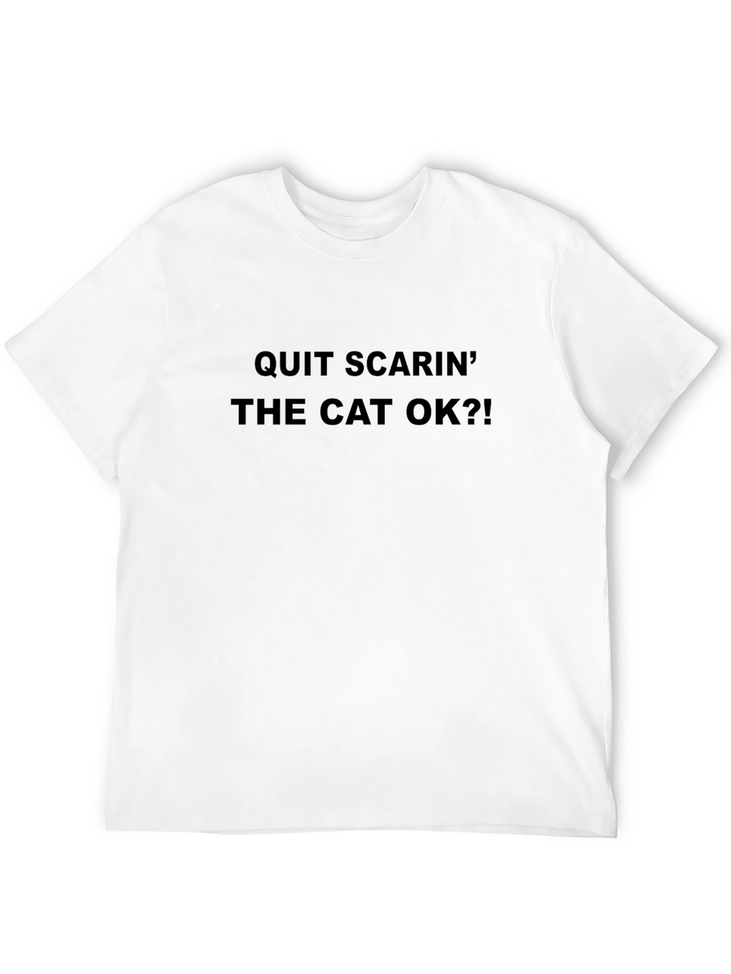 Quit Scarin the Cat OK?! Novelty Graphic Tee