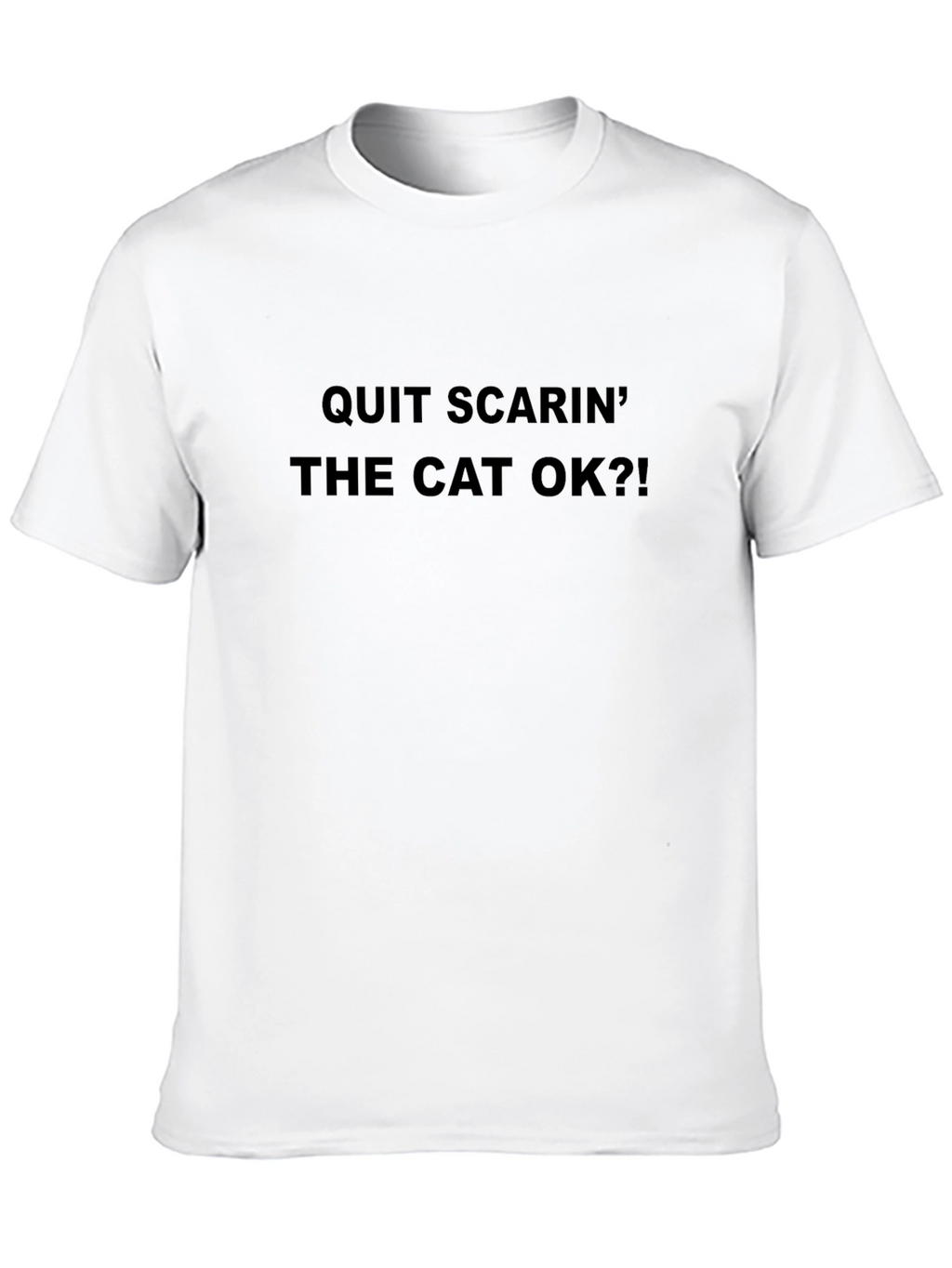 Quit Scarin the Cat OK?! Novelty Graphic Tee