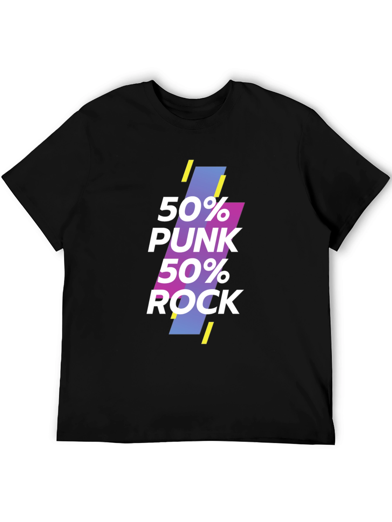 50% Punk 50% Rock Graphic Tee - Black Unisex T-Shirt