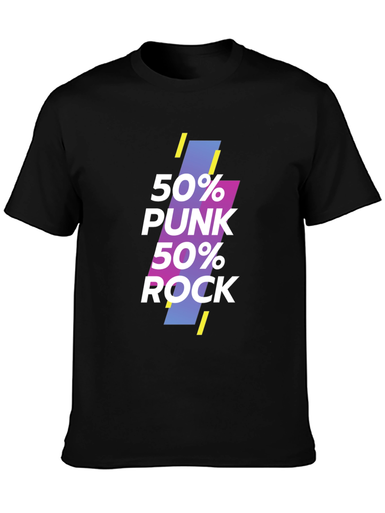 50% Punk 50% Rock Graphic Tee - Black Unisex T-Shirt