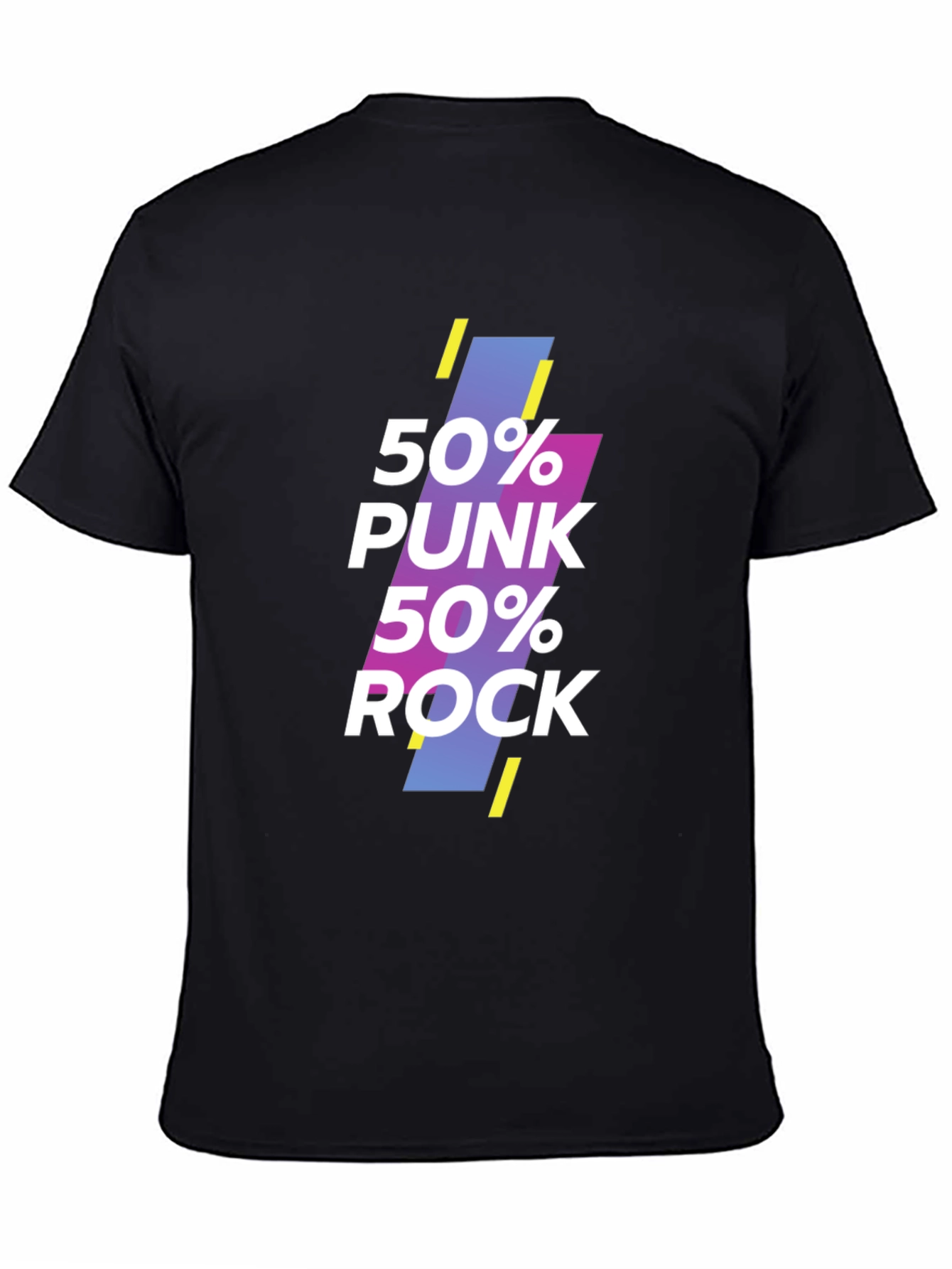 50% Punk 50% Rock Graphic Tee - Black Unisex T-Shirt