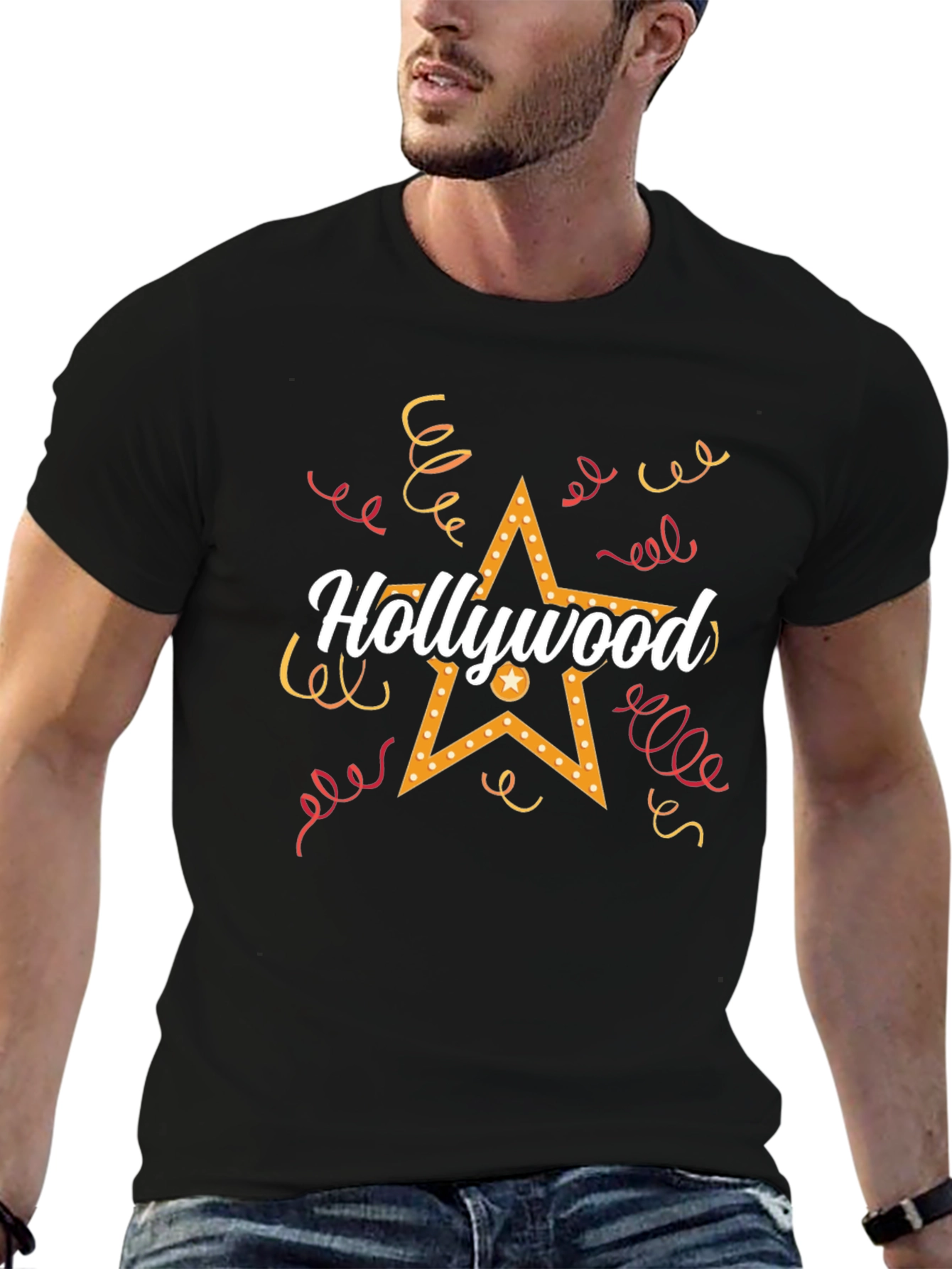 Hollywood Star Graphic Tee - Black