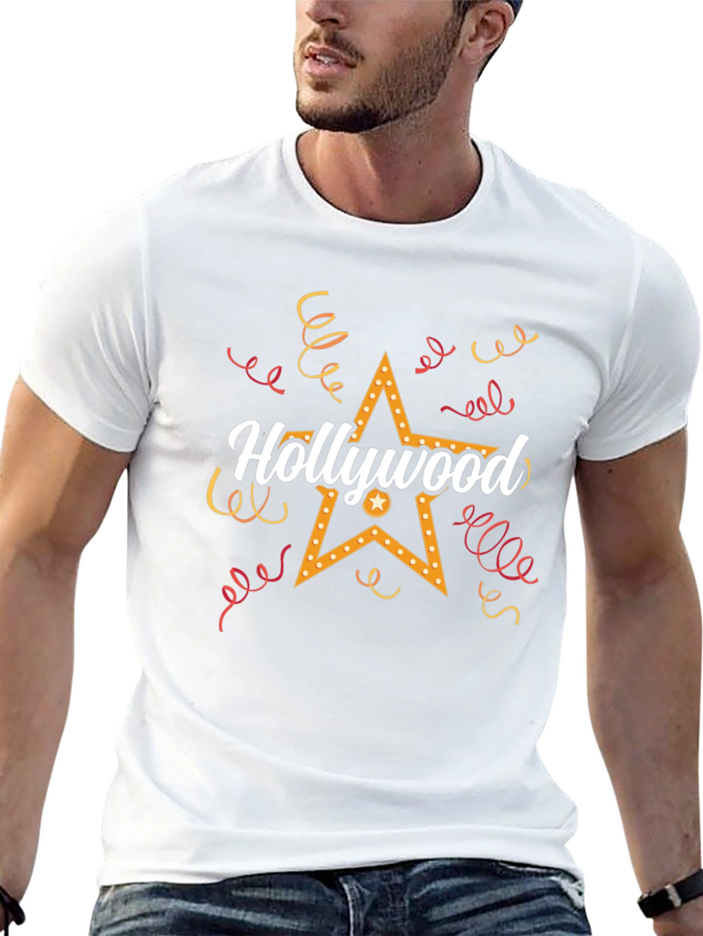 Hollywood Star Graphic Tee - Black