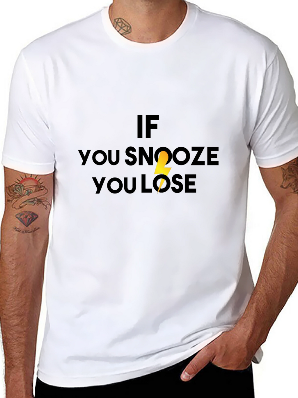 If You Snooze You Lose Black T-Shirt