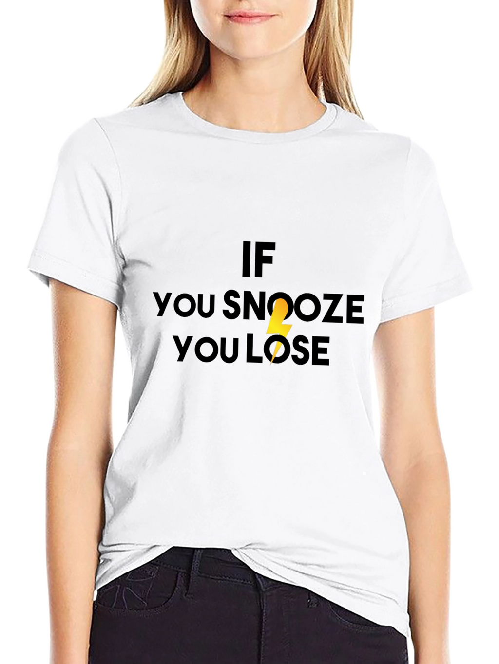 If You Snooze You Lose Black T-Shirt