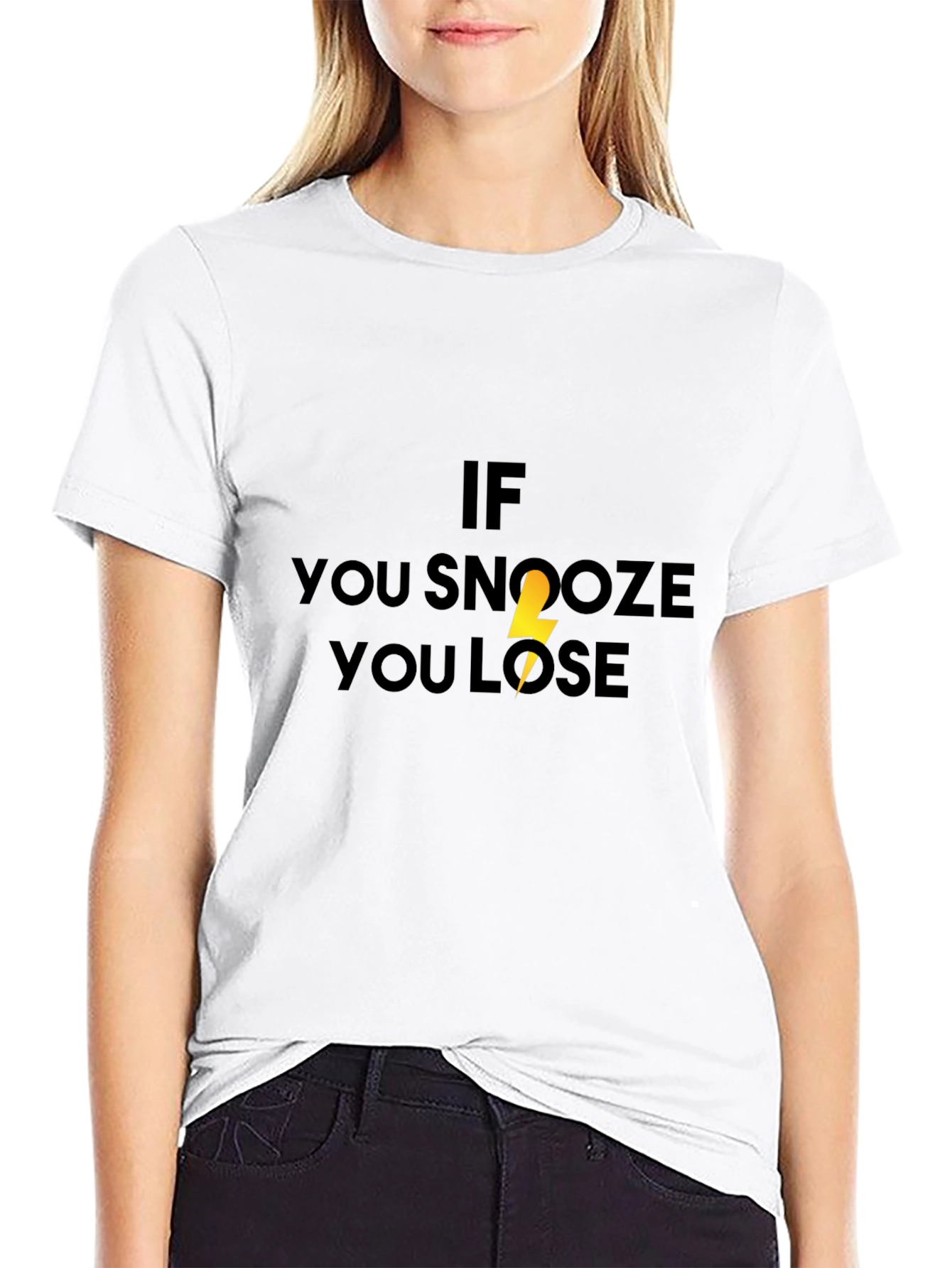 If You Snooze You Lose Black T-Shirt