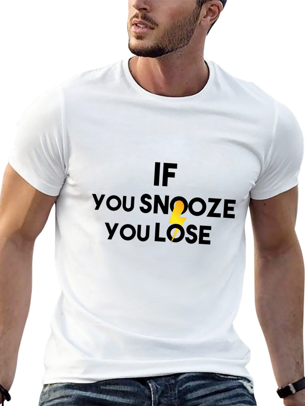If You Snooze You Lose Black T-Shirt