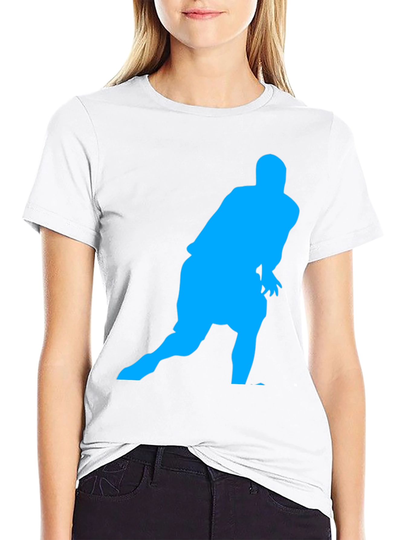 Athlete Silhouette Graphic Tee - Black Casual Shirt