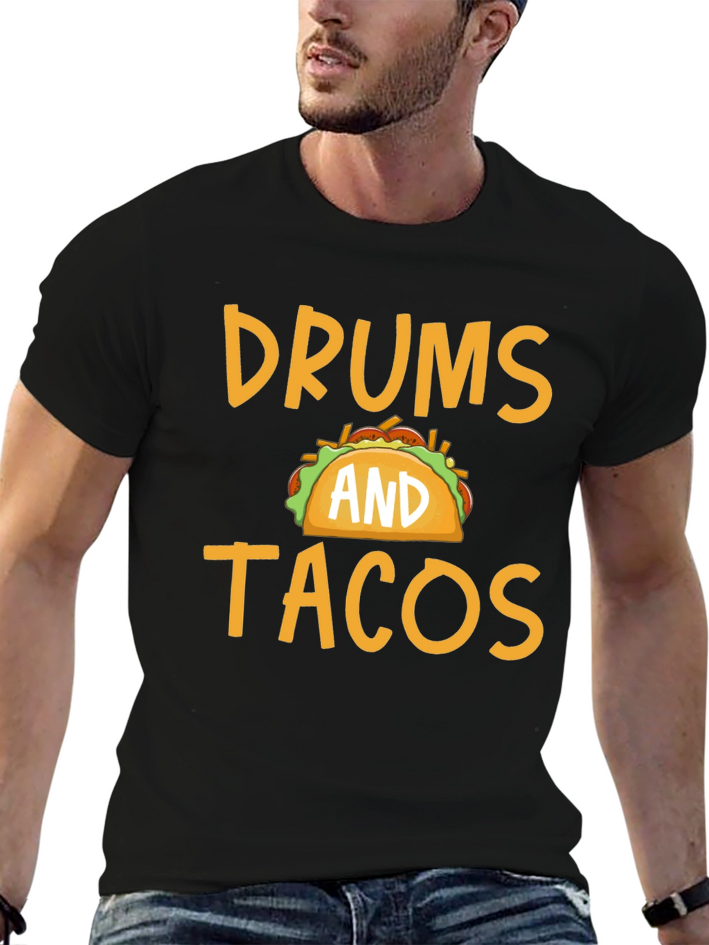 Drums and Tacos Graphic Tee - Black