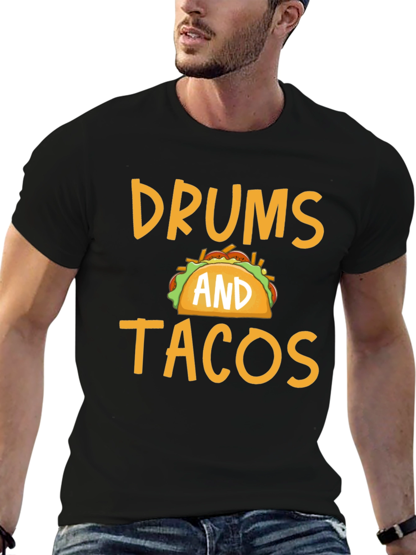 Drums and Tacos Graphic Tee - Black