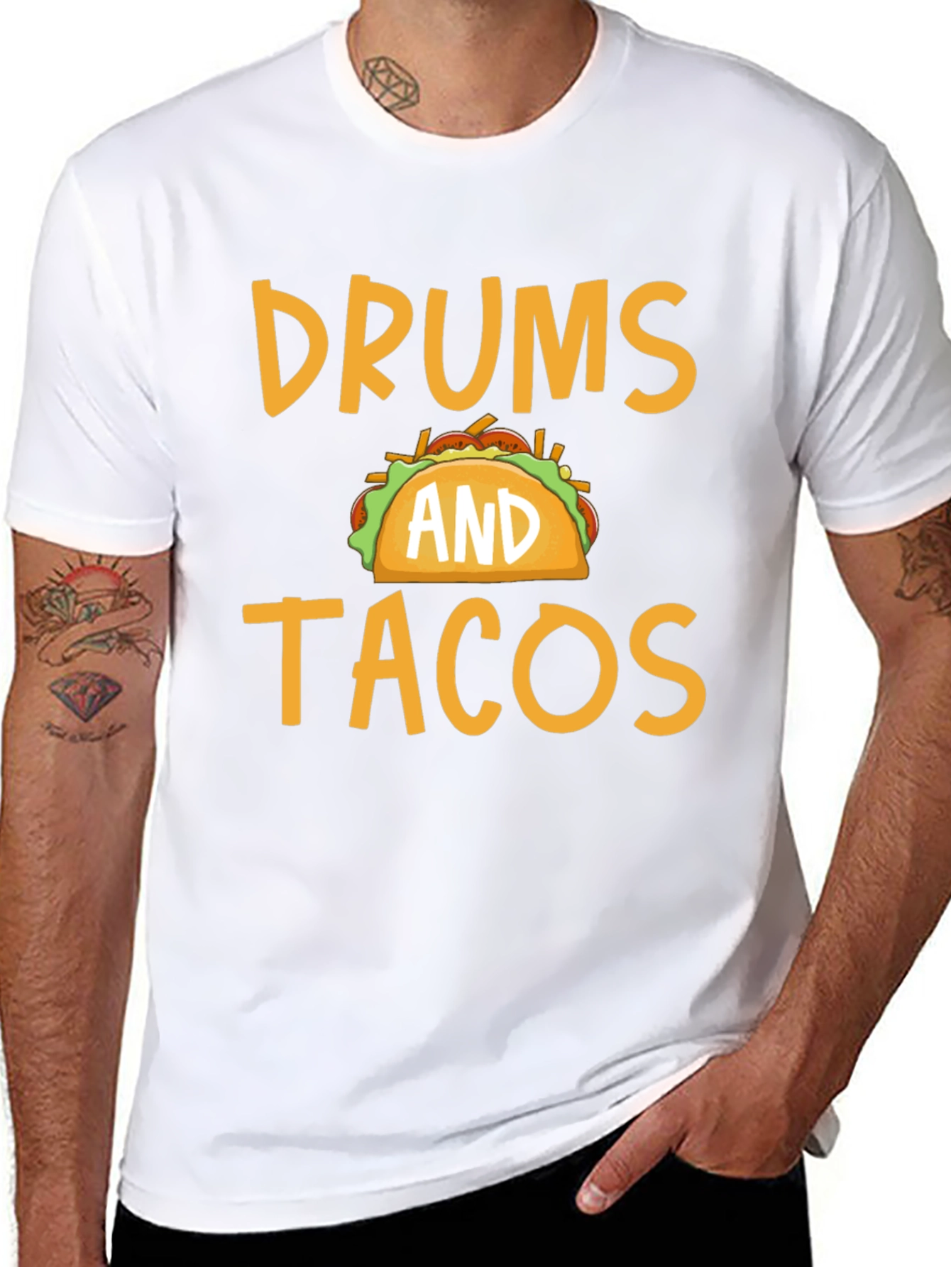 Drums and Tacos Graphic Tee - Black