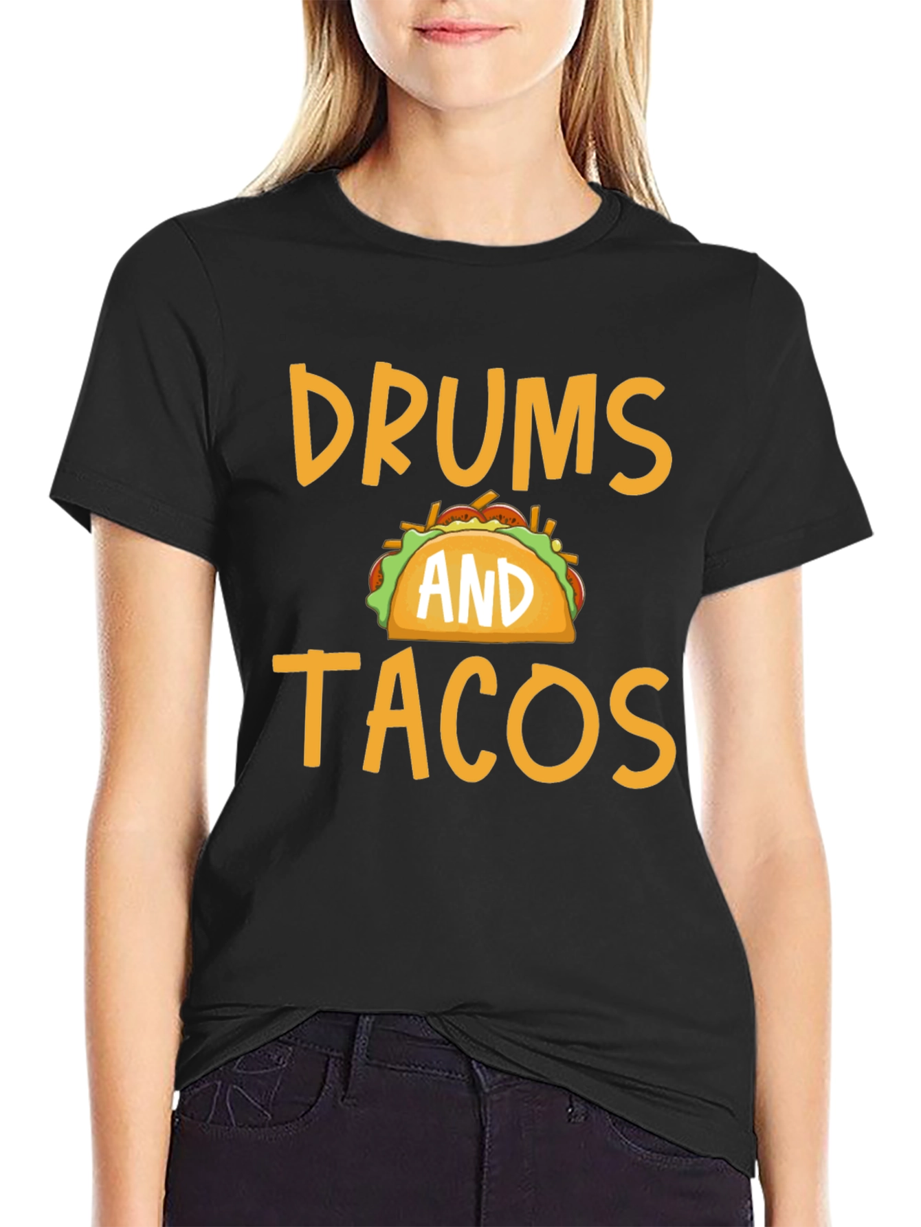 Drums and Tacos Graphic Tee - Black