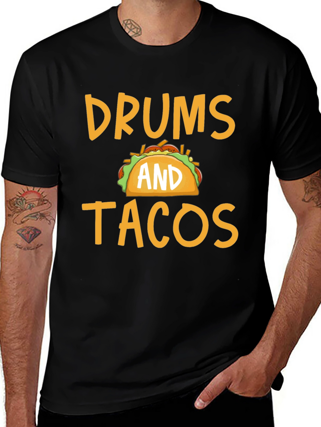 Drums and Tacos Graphic Tee - Black