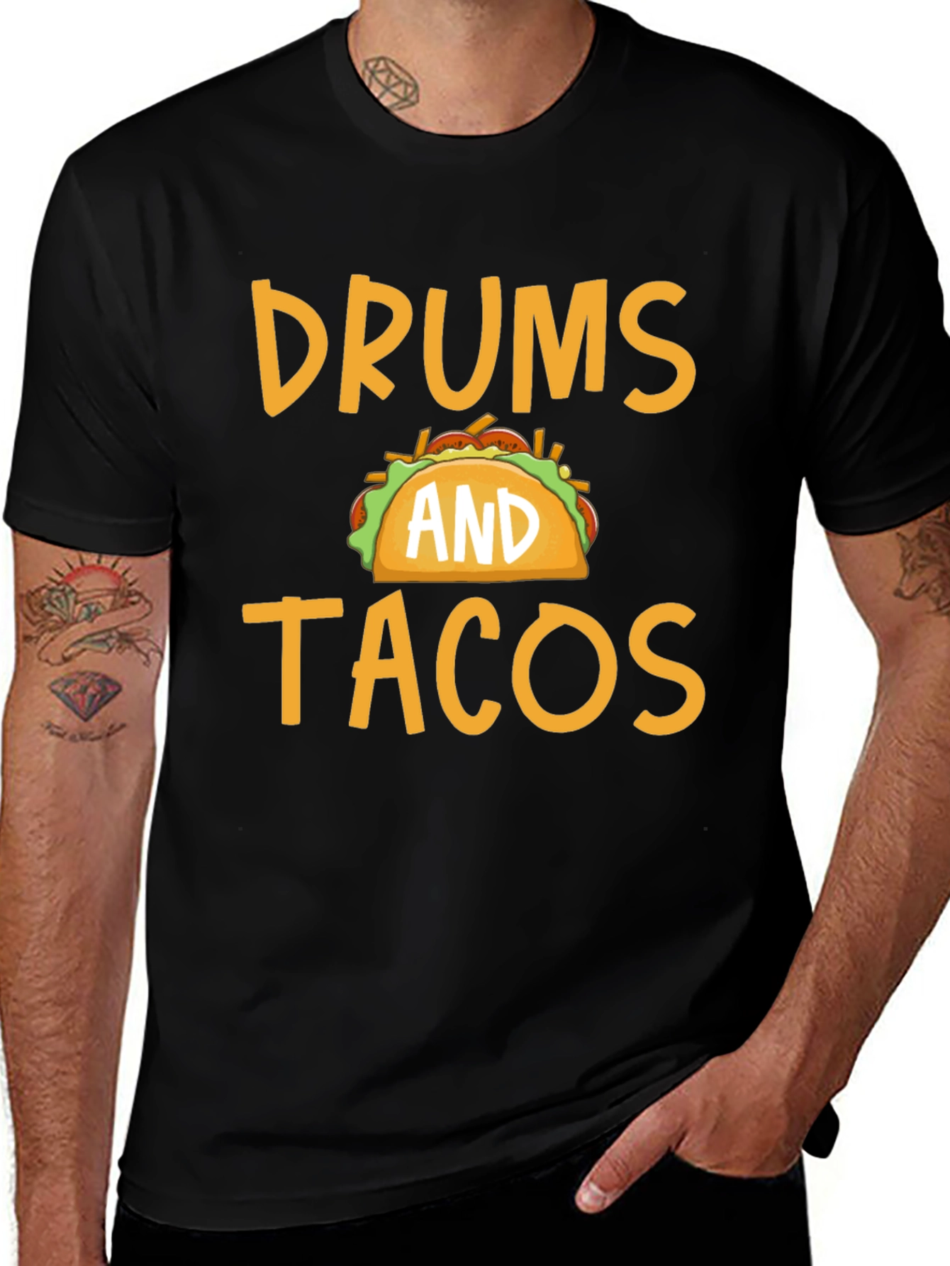 Drums and Tacos Graphic Tee - Black