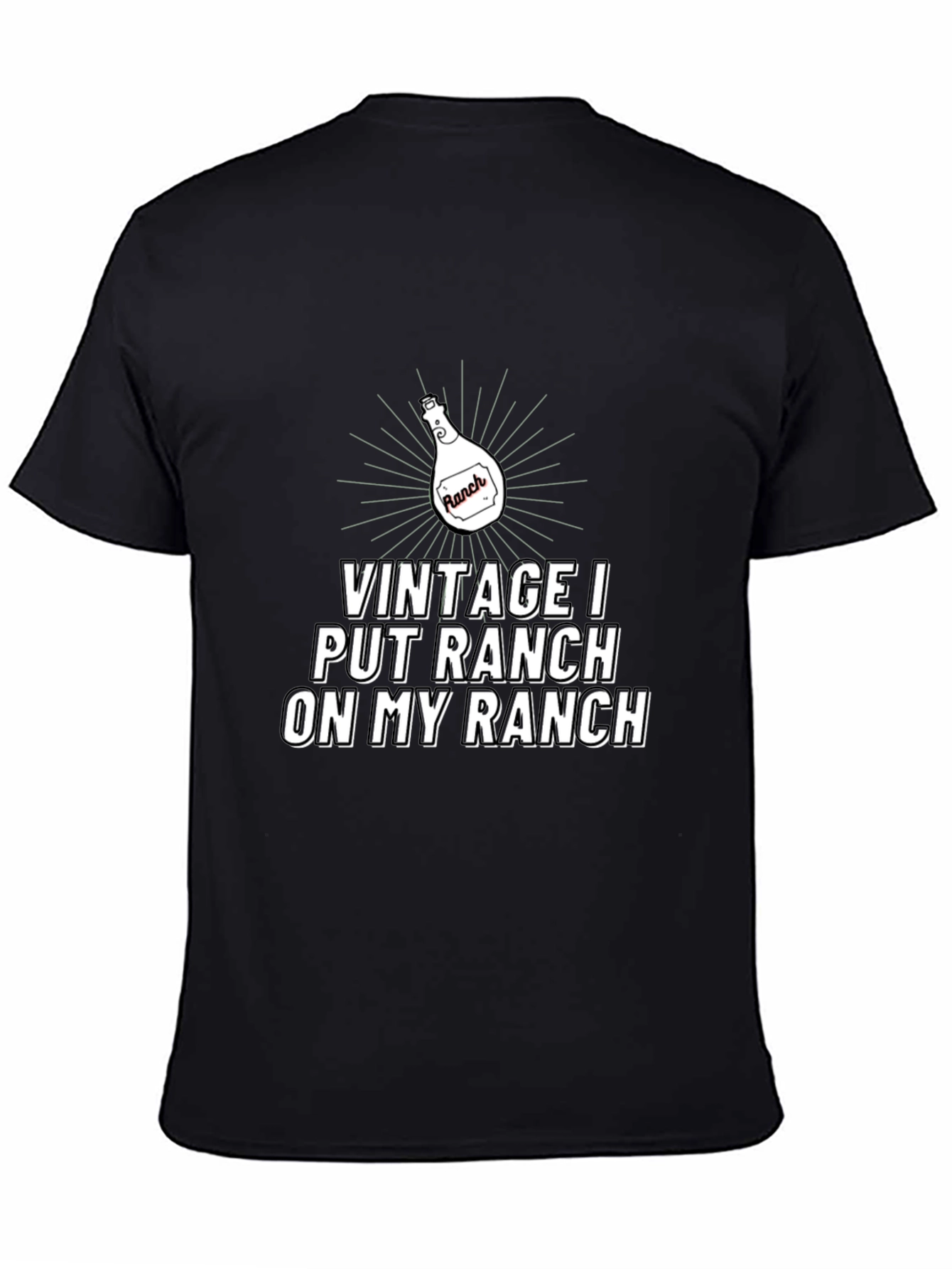 Vintage Ranch Dressing Graphic Tee - Black