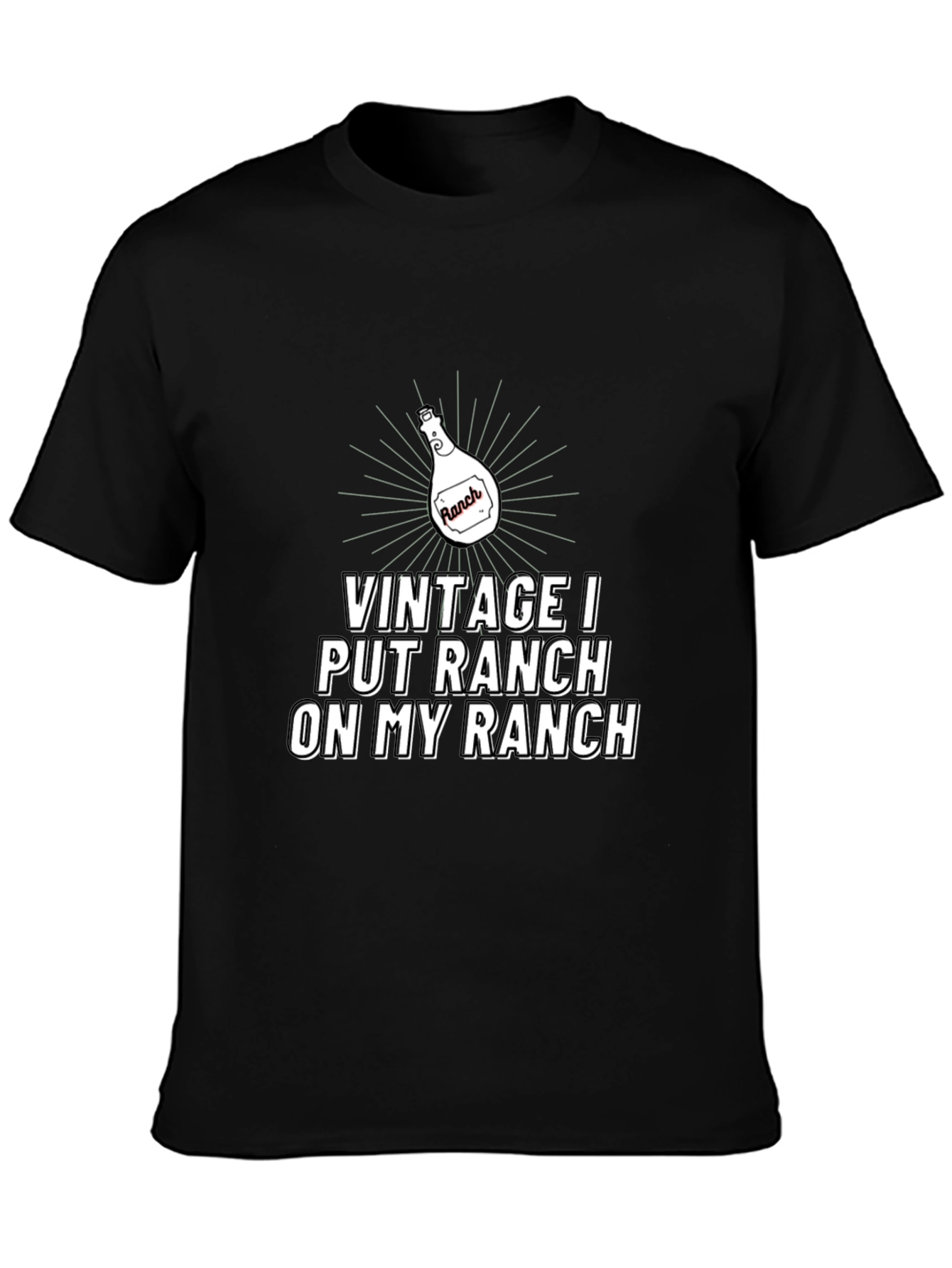 Vintage Ranch Dressing Graphic Tee - Black