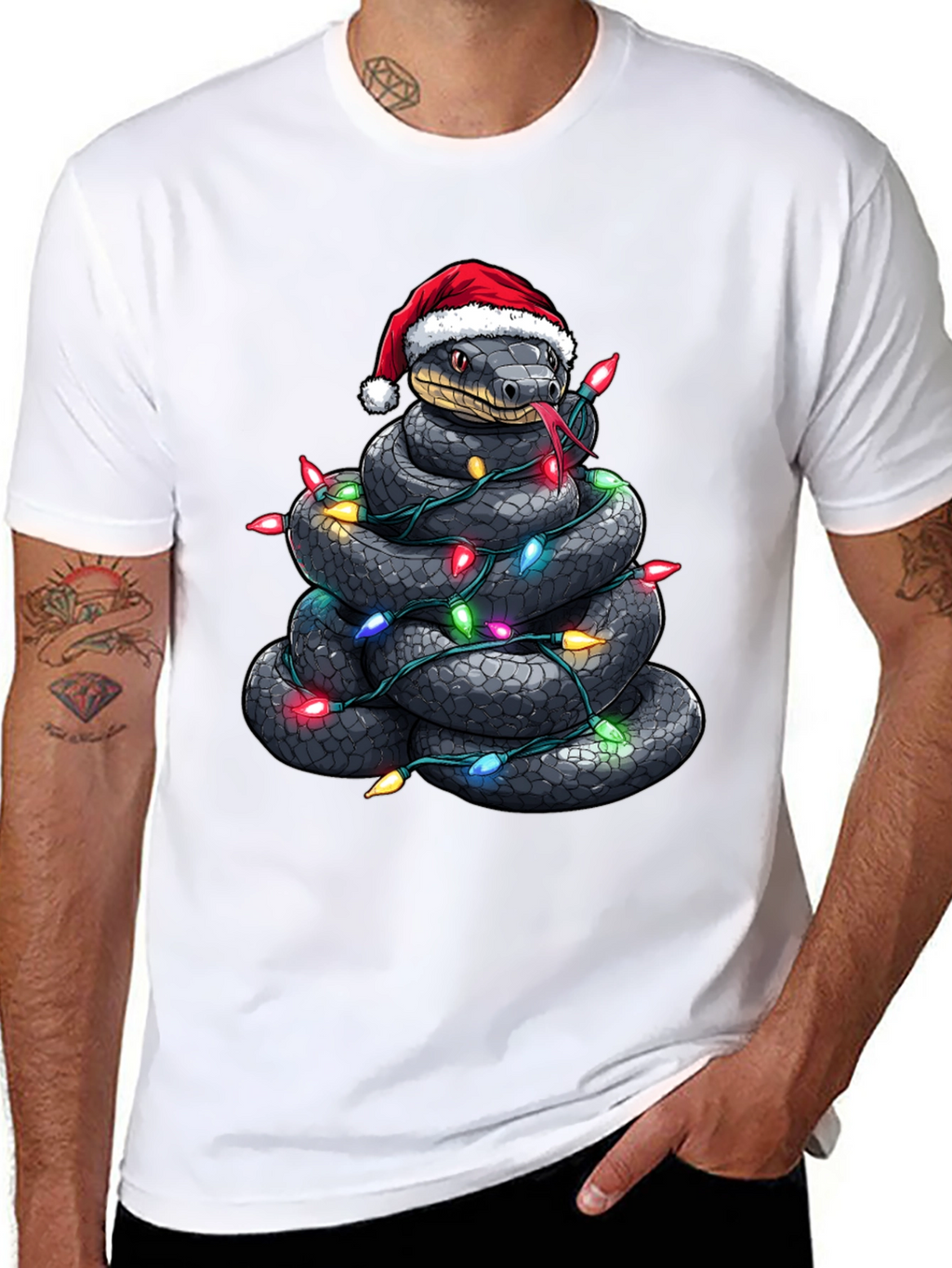 Festive Snake Christmas T-Shirt