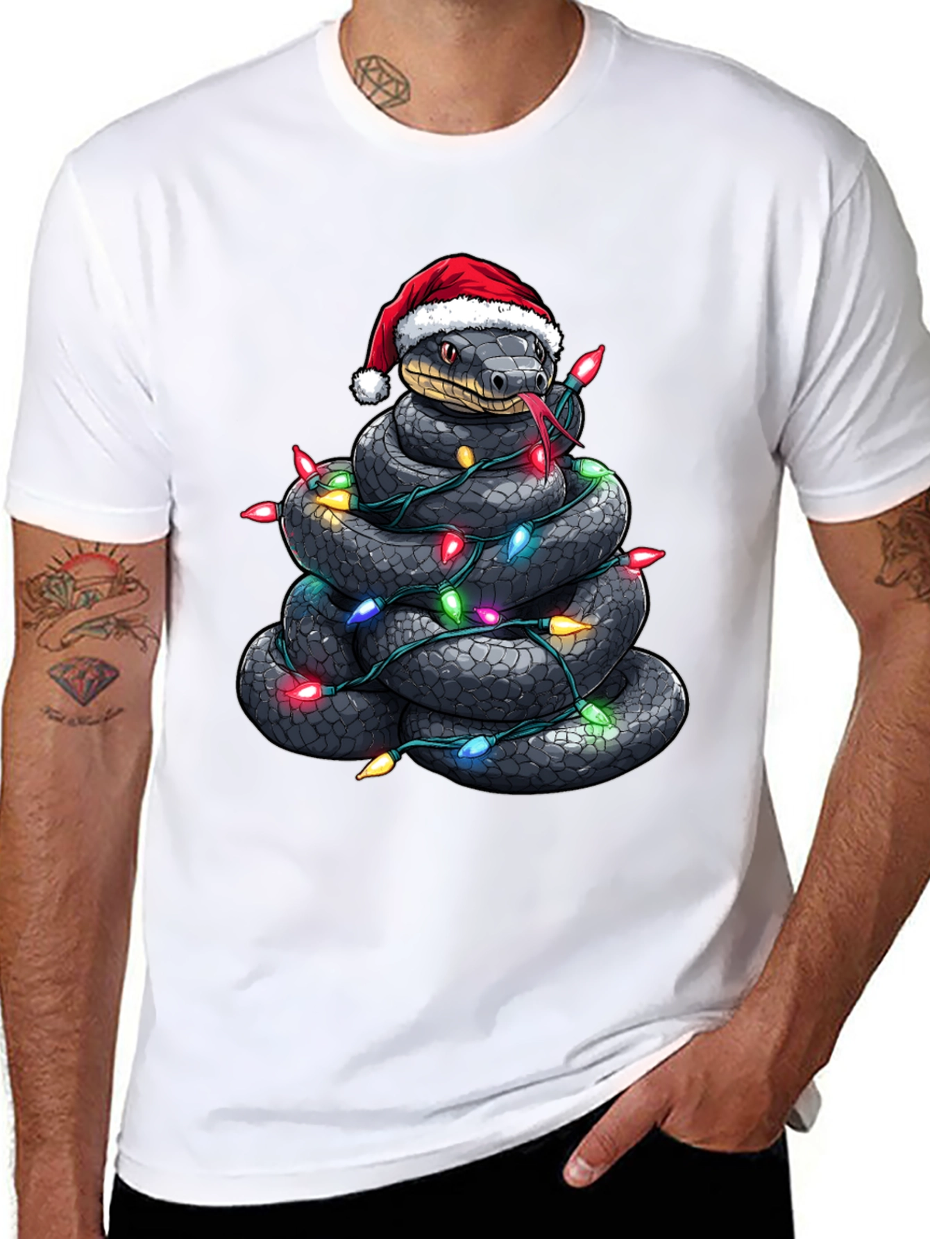 Festive Snake Christmas T-Shirt