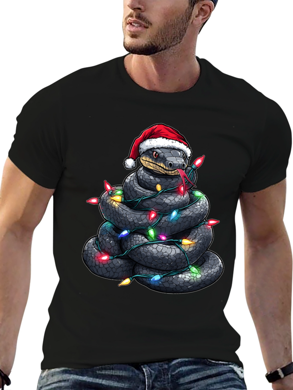 Festive Snake Christmas T-Shirt