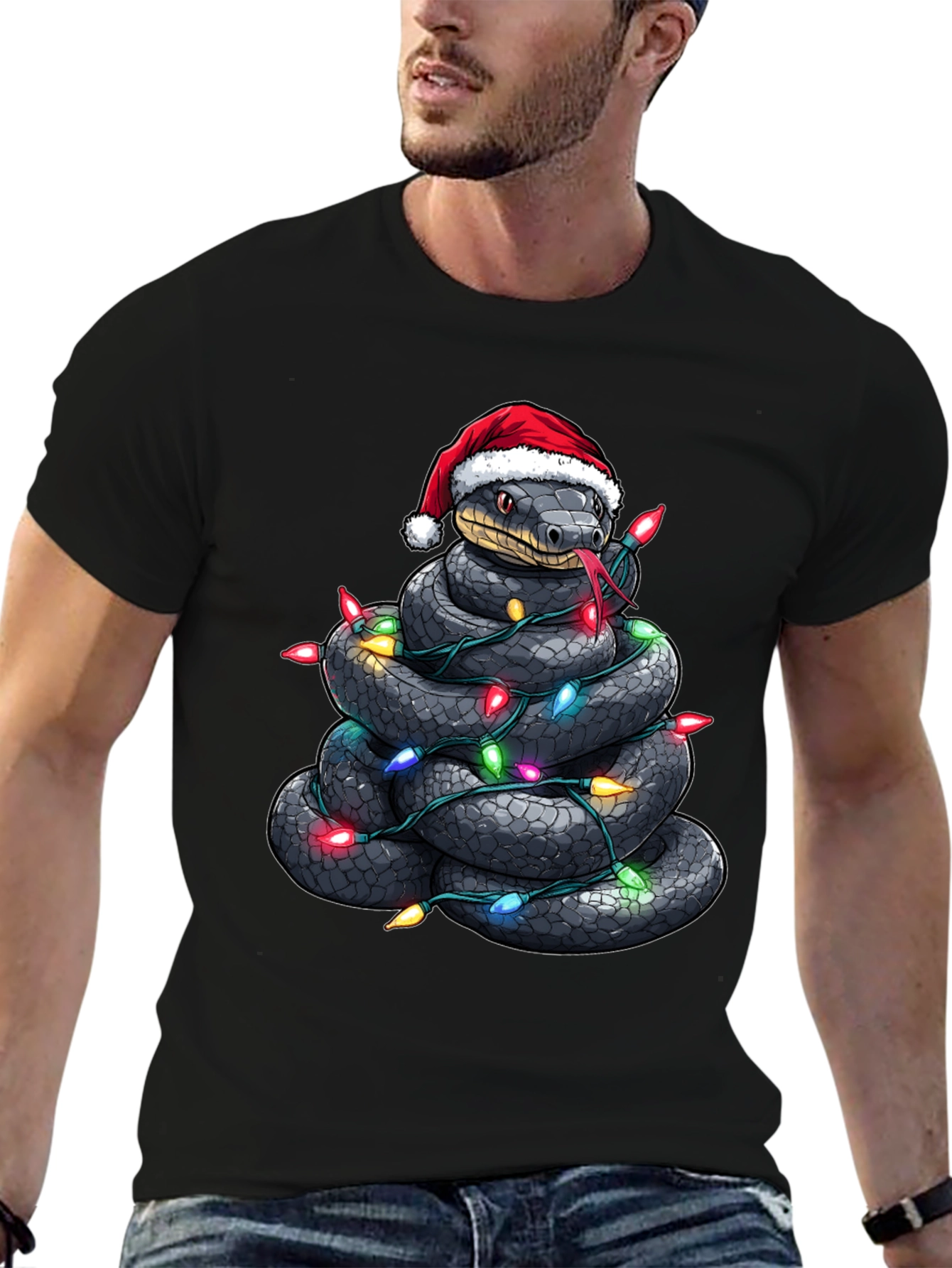 Festive Snake Christmas T-Shirt