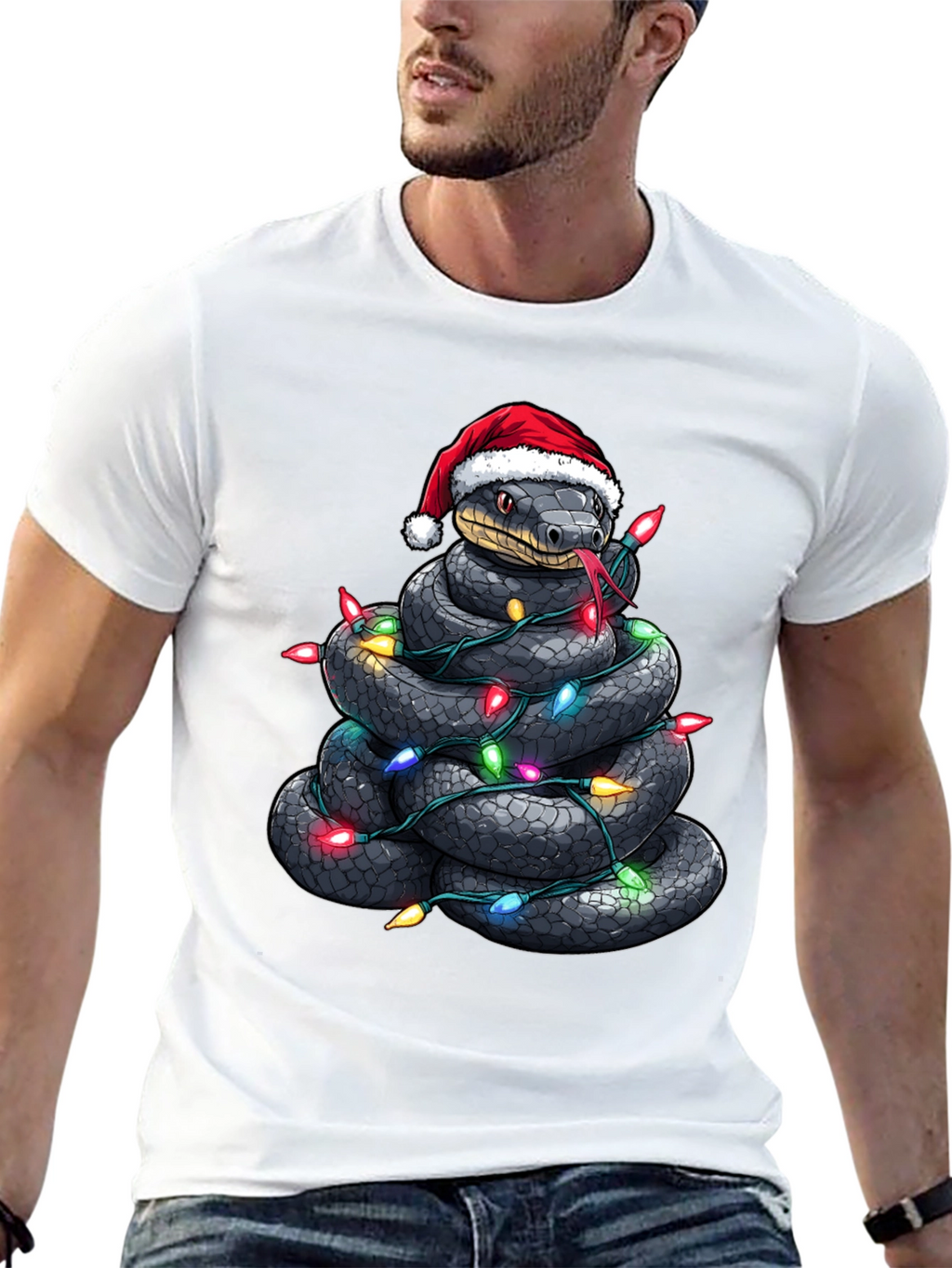Festive Snake Christmas T-Shirt