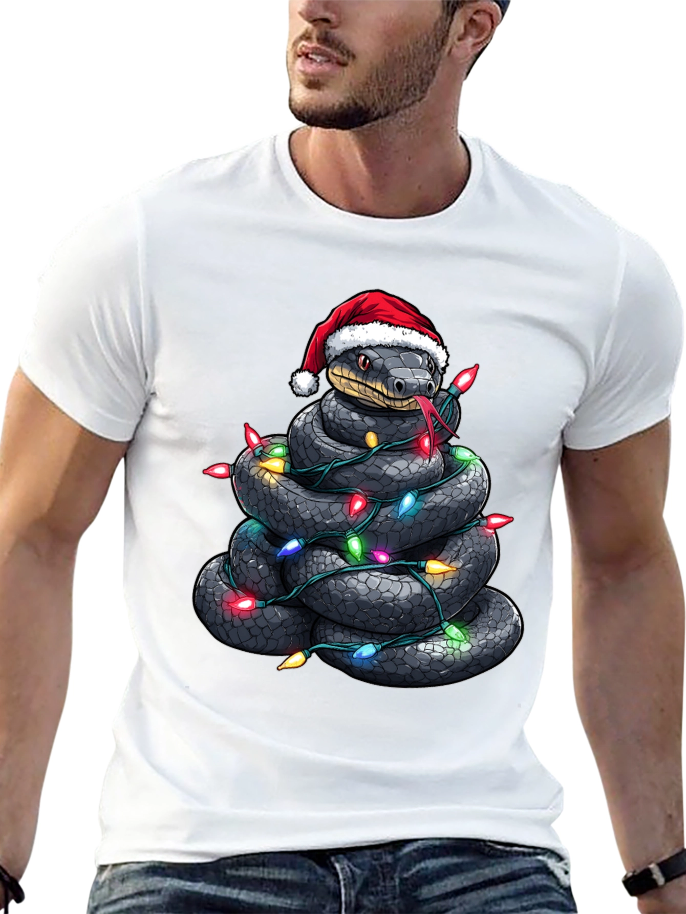 Festive Snake Christmas T-Shirt