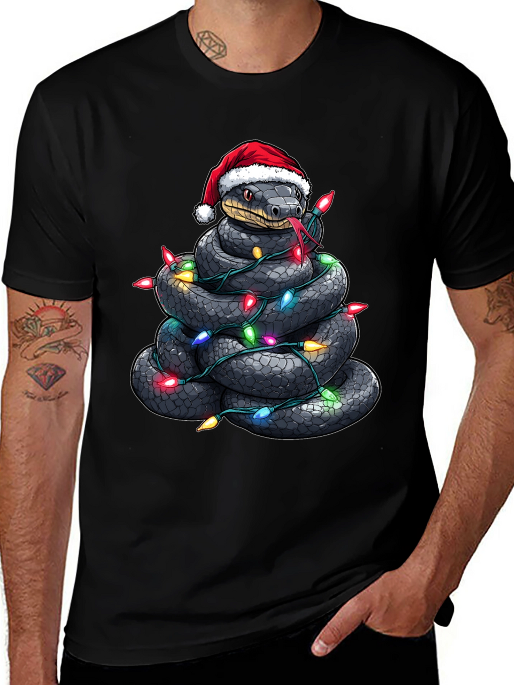 Festive Snake Christmas T-Shirt