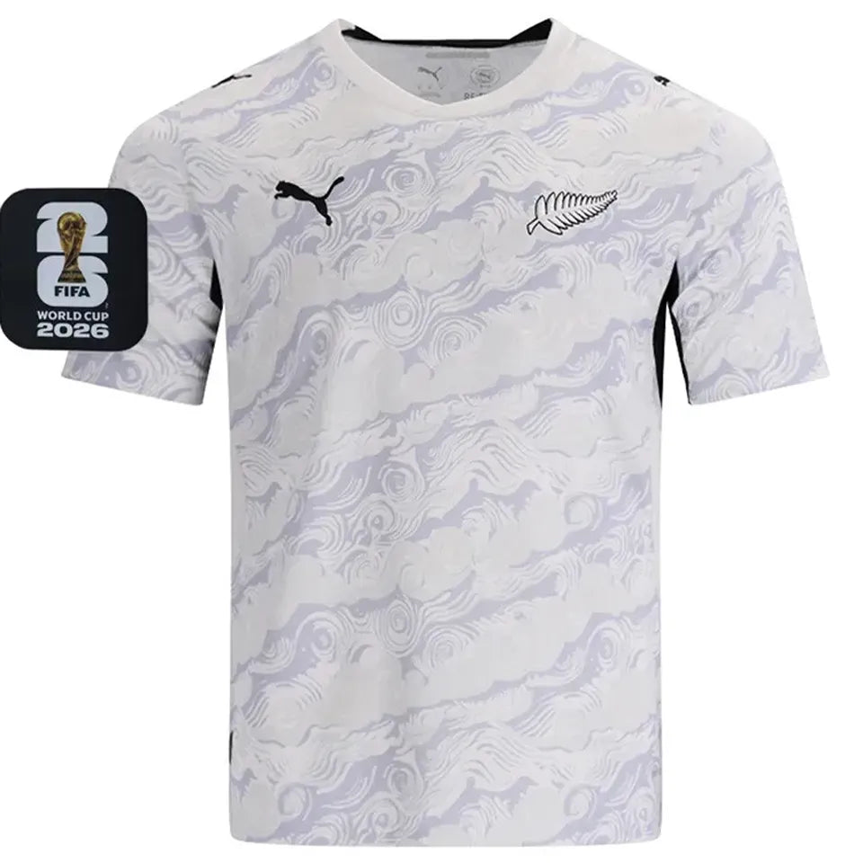 2026/27 New Zealand Home White Soccer Jersey (Have Right Patch 有右臂章 黑底白字） Front