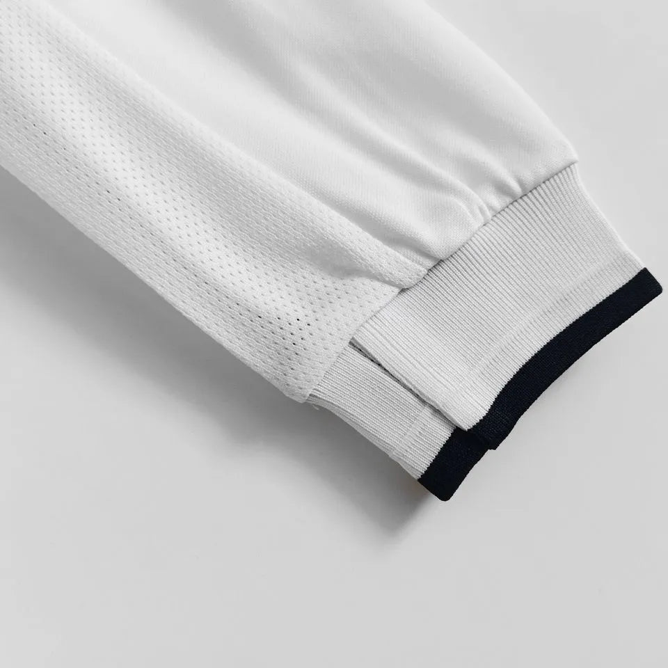 2002 England Home White Retro Long Sleeve Soccer Jersey Detail 4