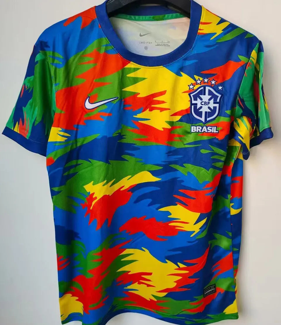 2025/26 Brazil Special Edition Black Fans Jersey 蓝色领 Front
