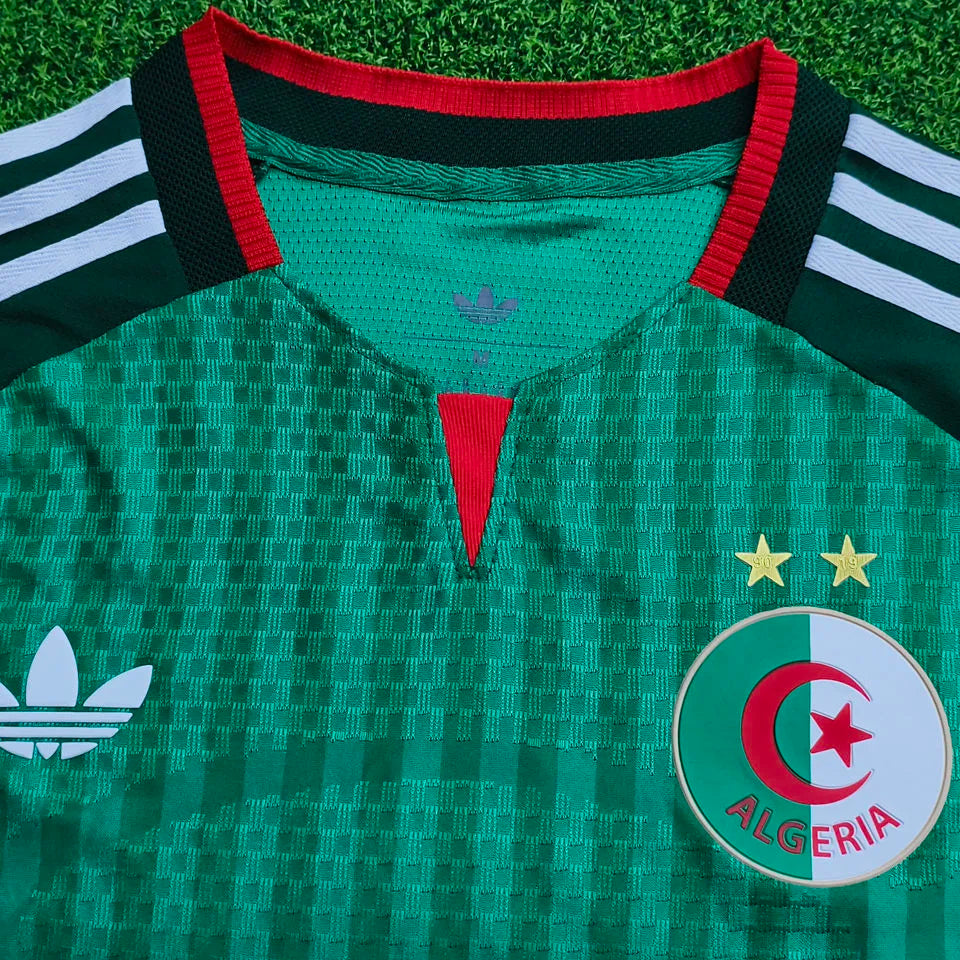 2026/27 Algeria Away Green Player Version Soccer Jersey （2 Stars 2星） Detail 1