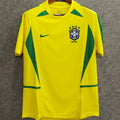 2002 Brazil Home Yellow Retro Soccer Jersey Front