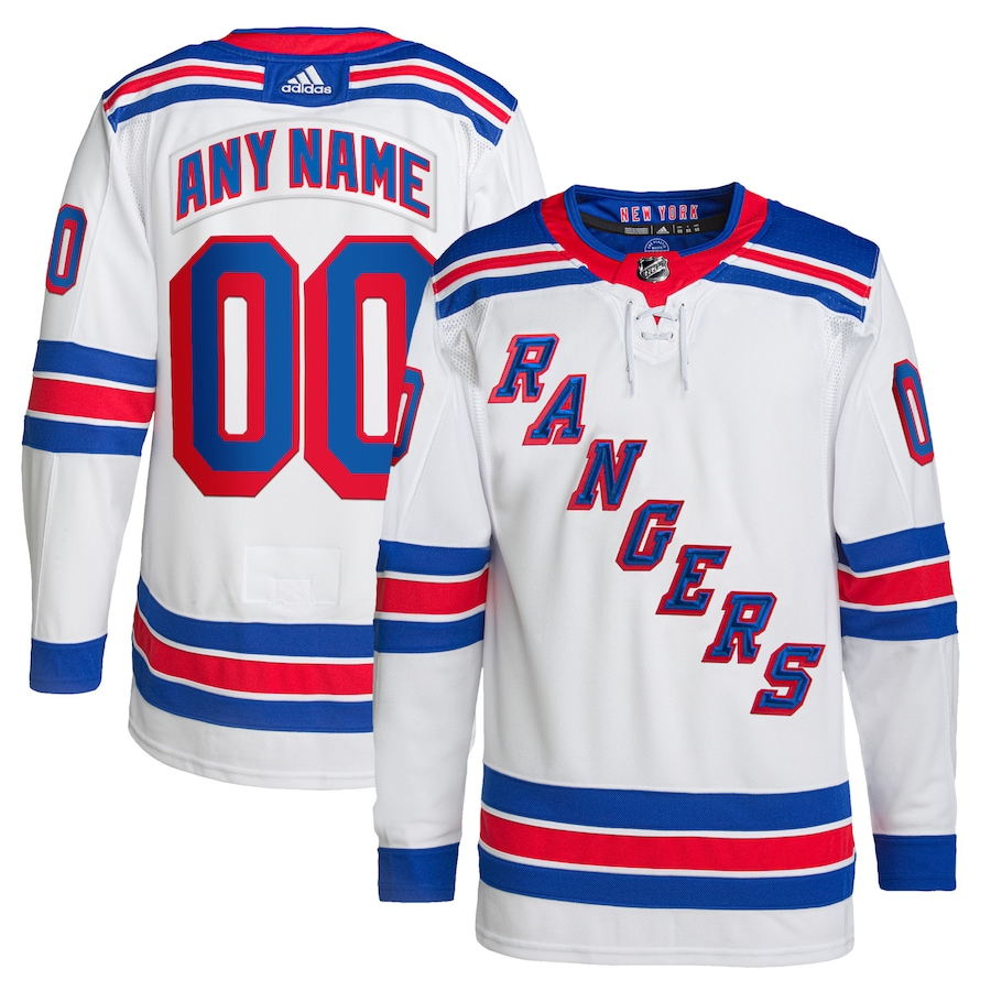 Men's New York Rangers White Custom Player Game Jerseys