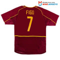 Figo #7 Retro Portugal Home Jersey World Cup 2002 Front